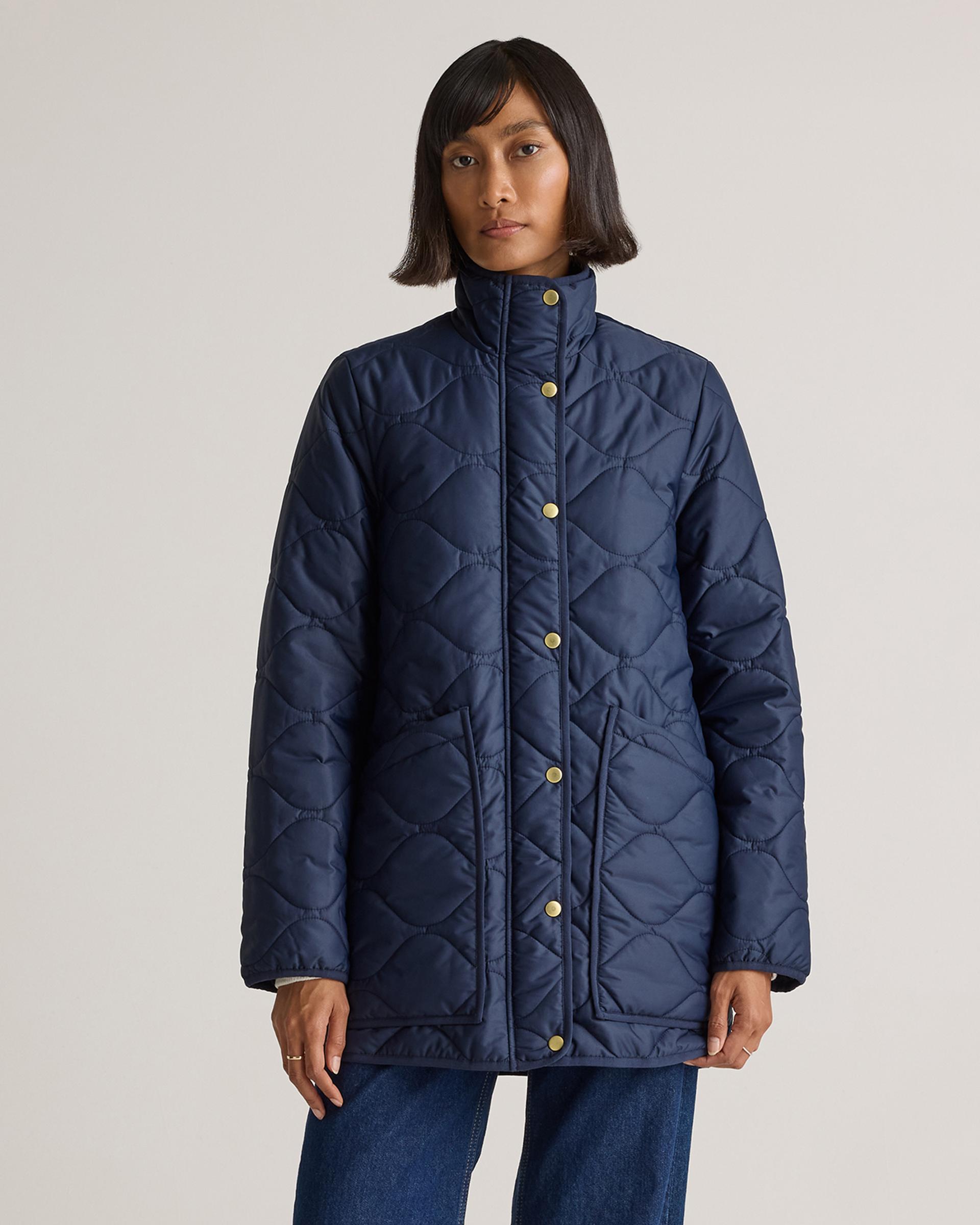 featherless quilted long puffer jacket
