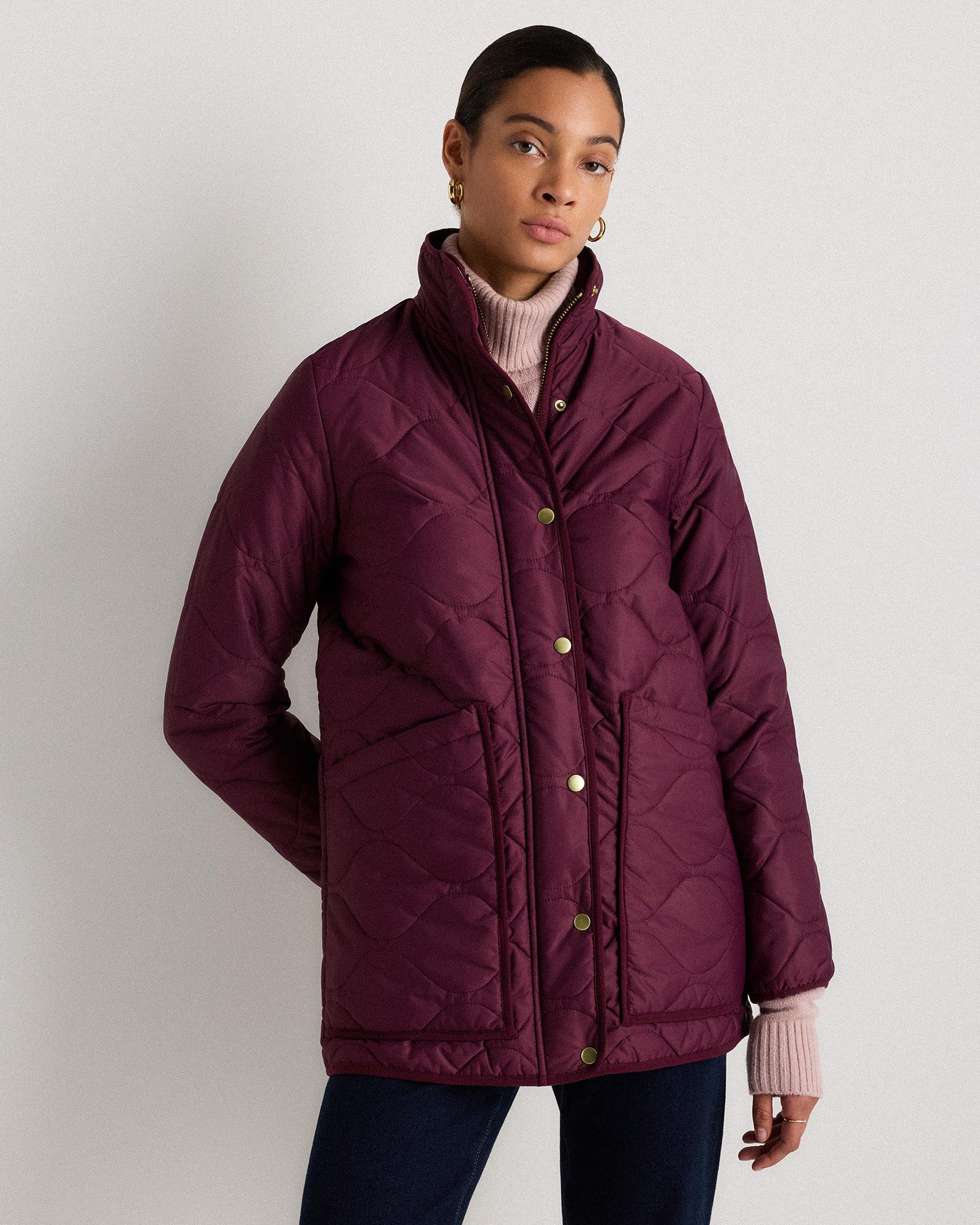 featherless quilted long puffer jacket
