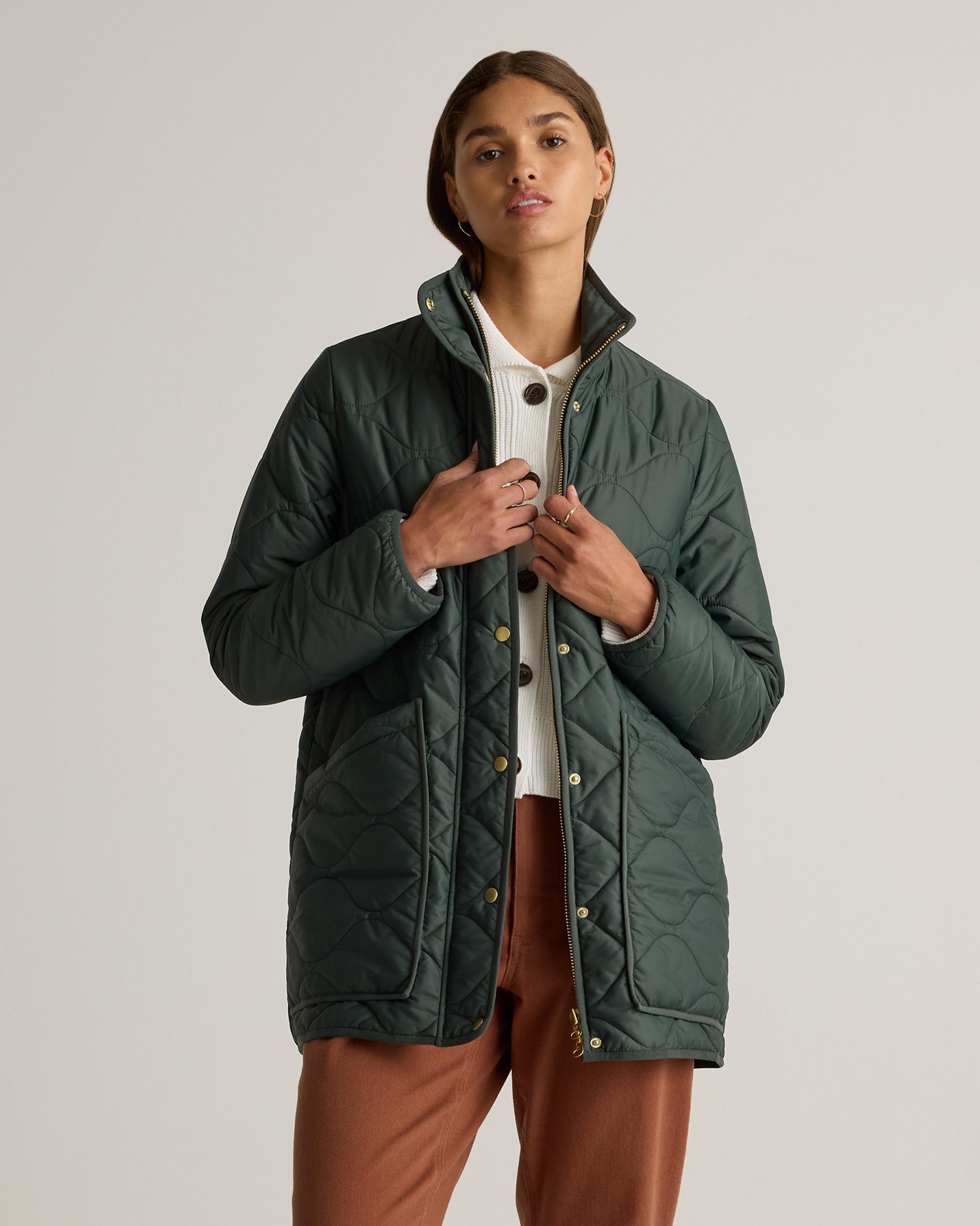 featherless quilted long puffer jacket