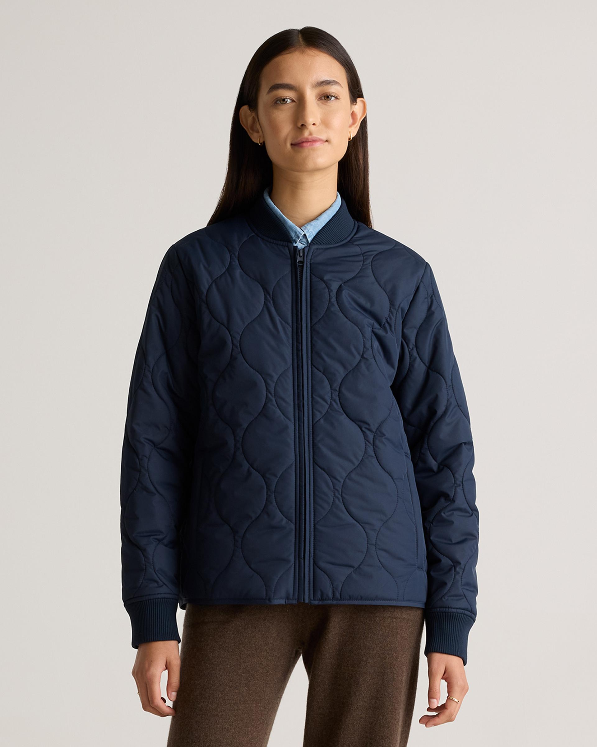 featherless quilted puffer bomber jacket