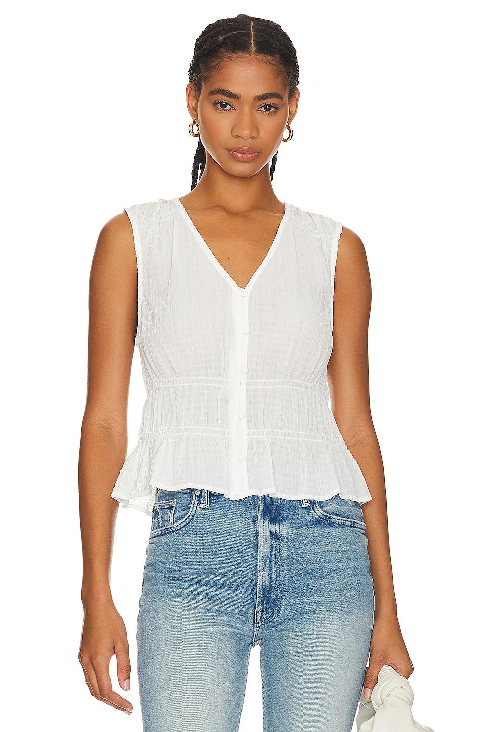 featherweight button front top