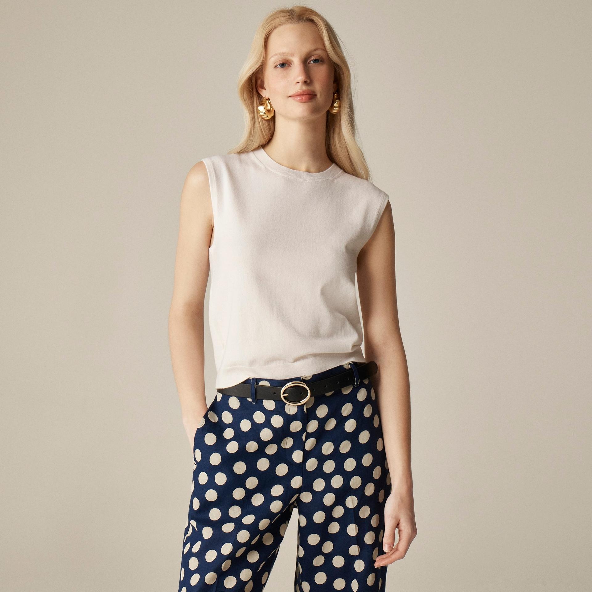 featherweight cashmere-blend cropped sweater shell