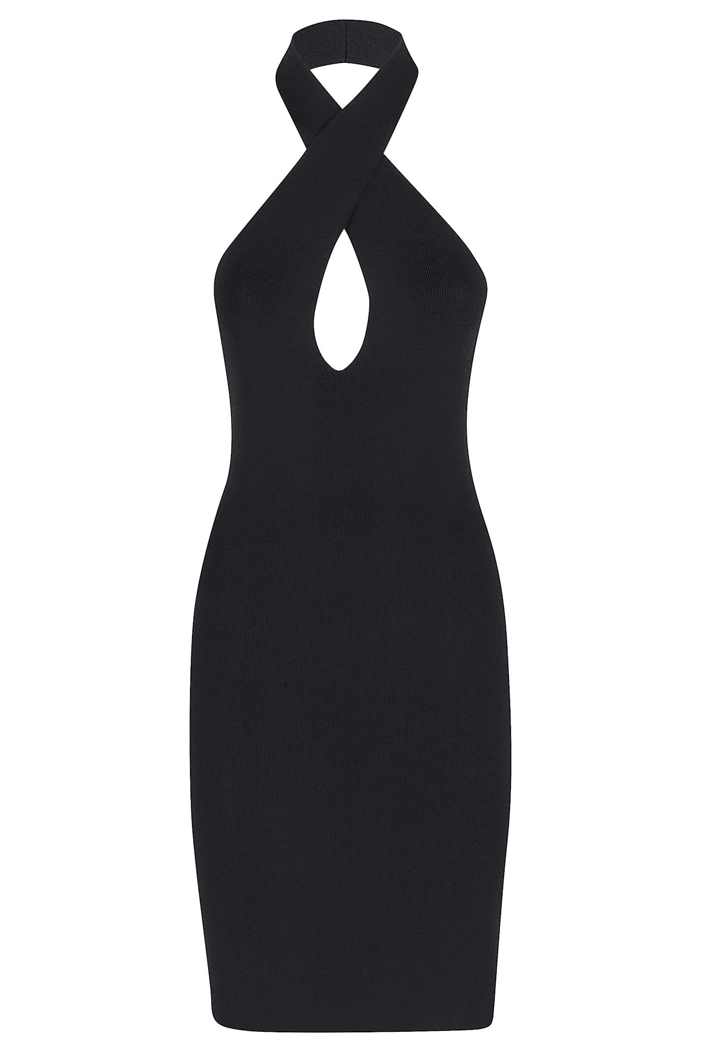 federica tosi abito corto scollo incrociato