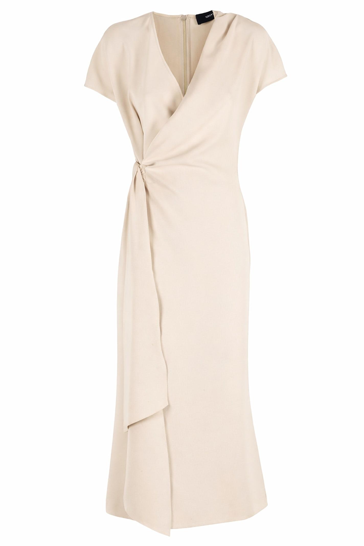 federica tosi abito lungo drappeggiato scollo v in cady