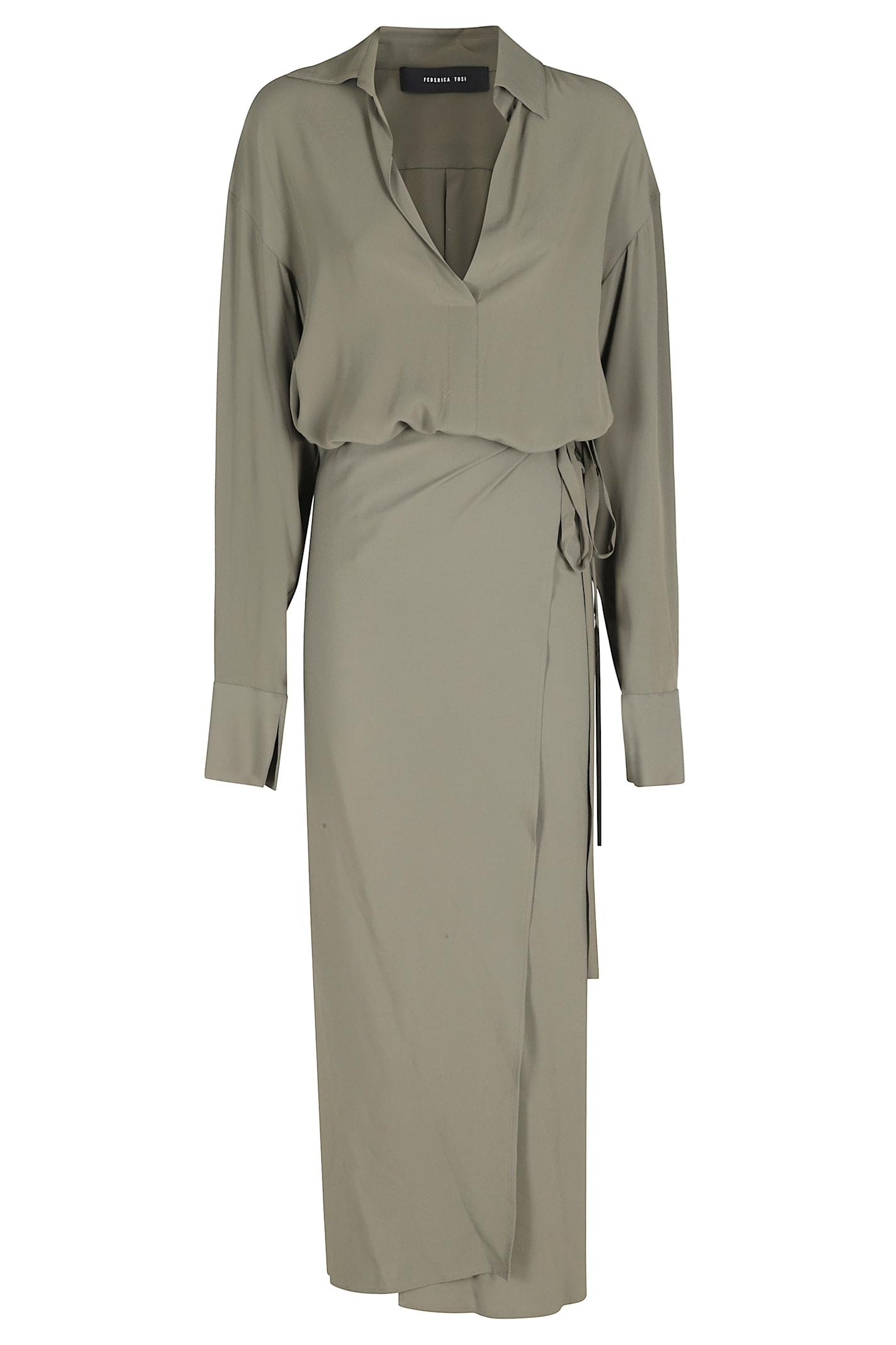 federica tosi abito lungo pareo crepe de chine