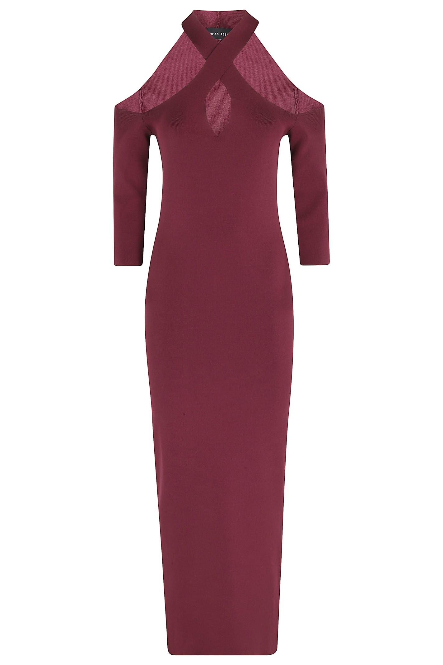 federica tosi abito lungo scollo incrociato