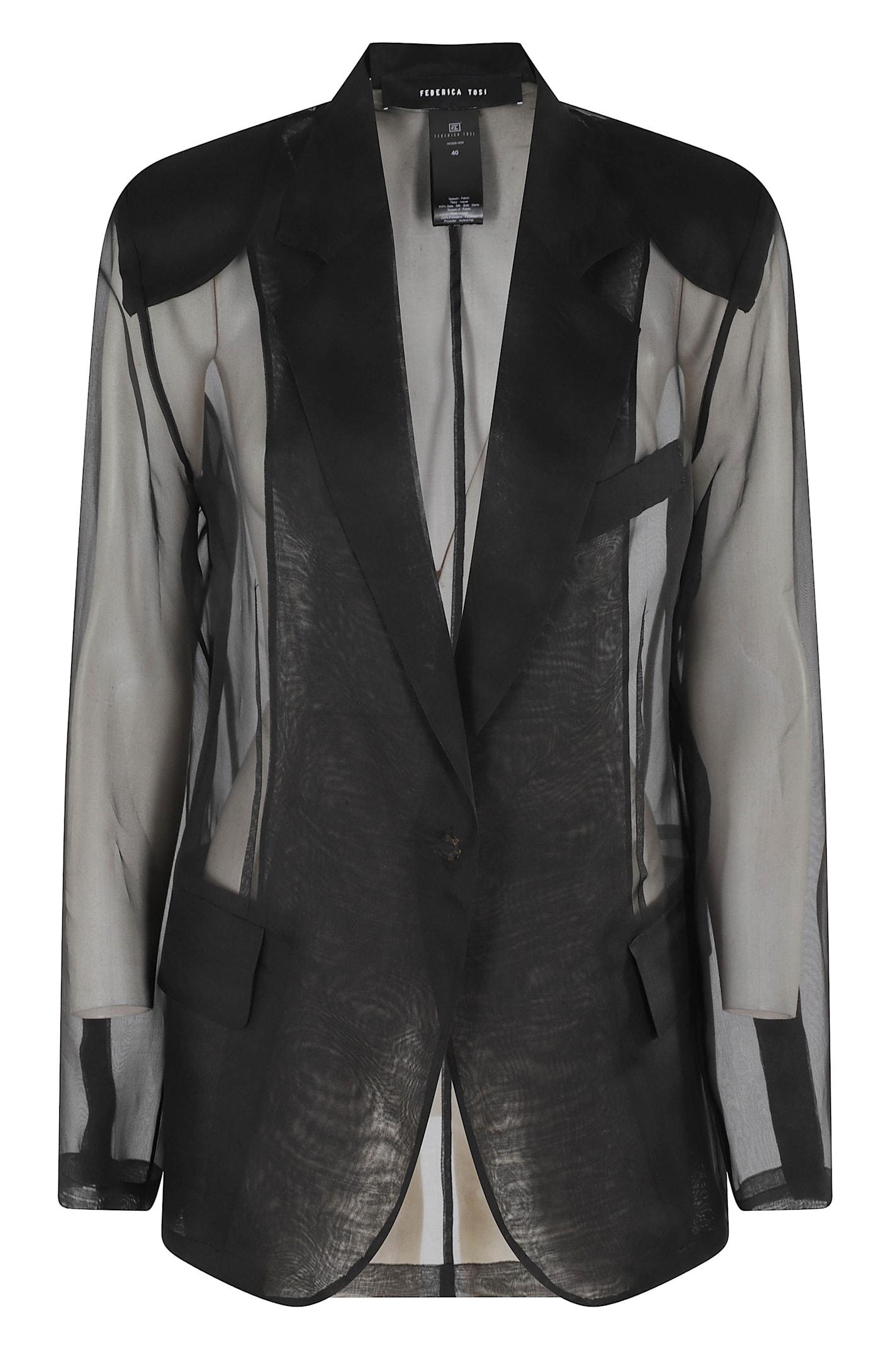 federica tosi blazer in organza di seta