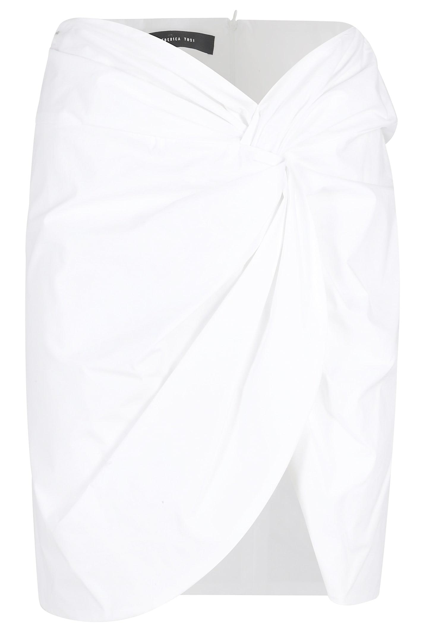 federica tosi gonna corta in popeline con nodo