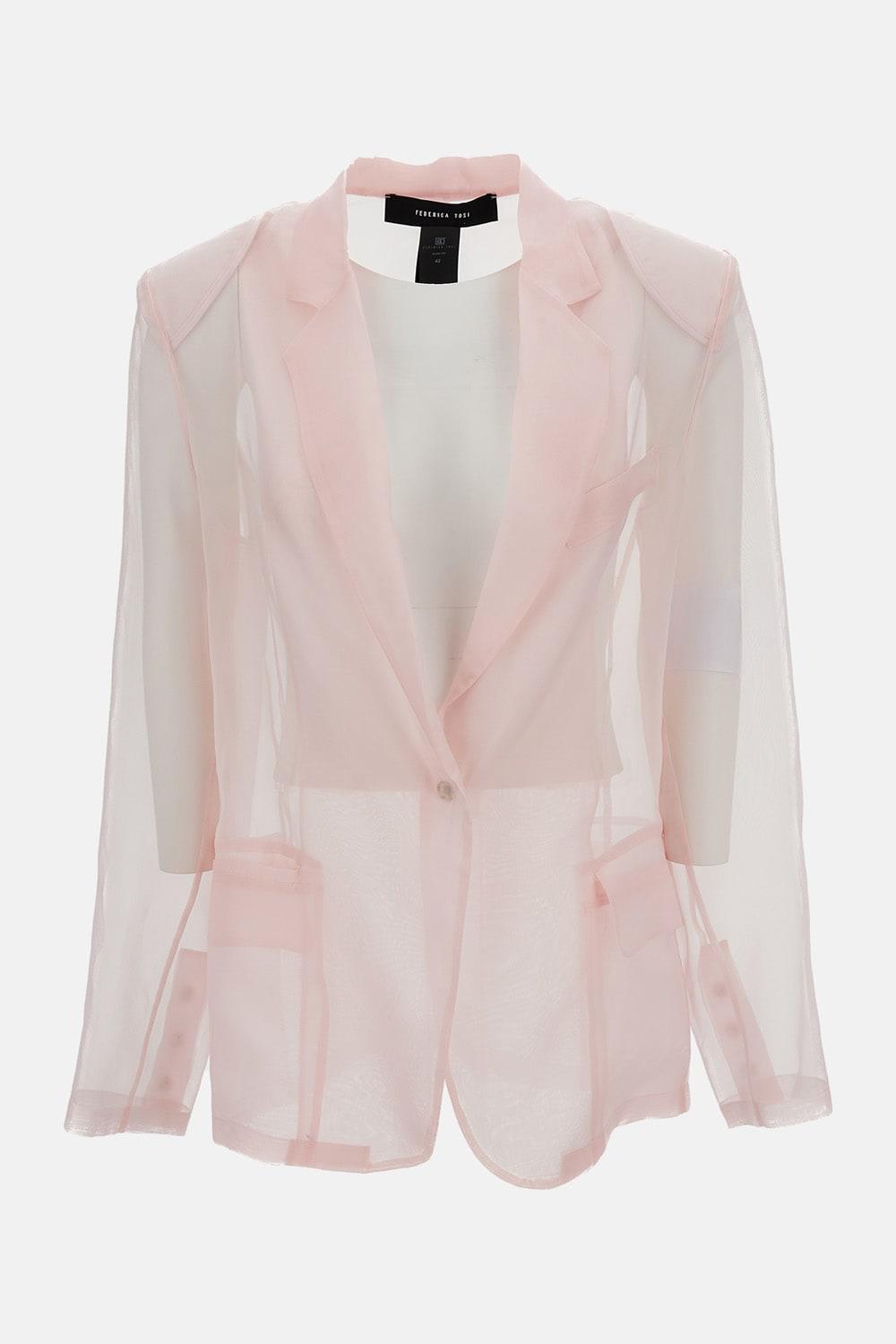 federica tosi organza silk blazer
