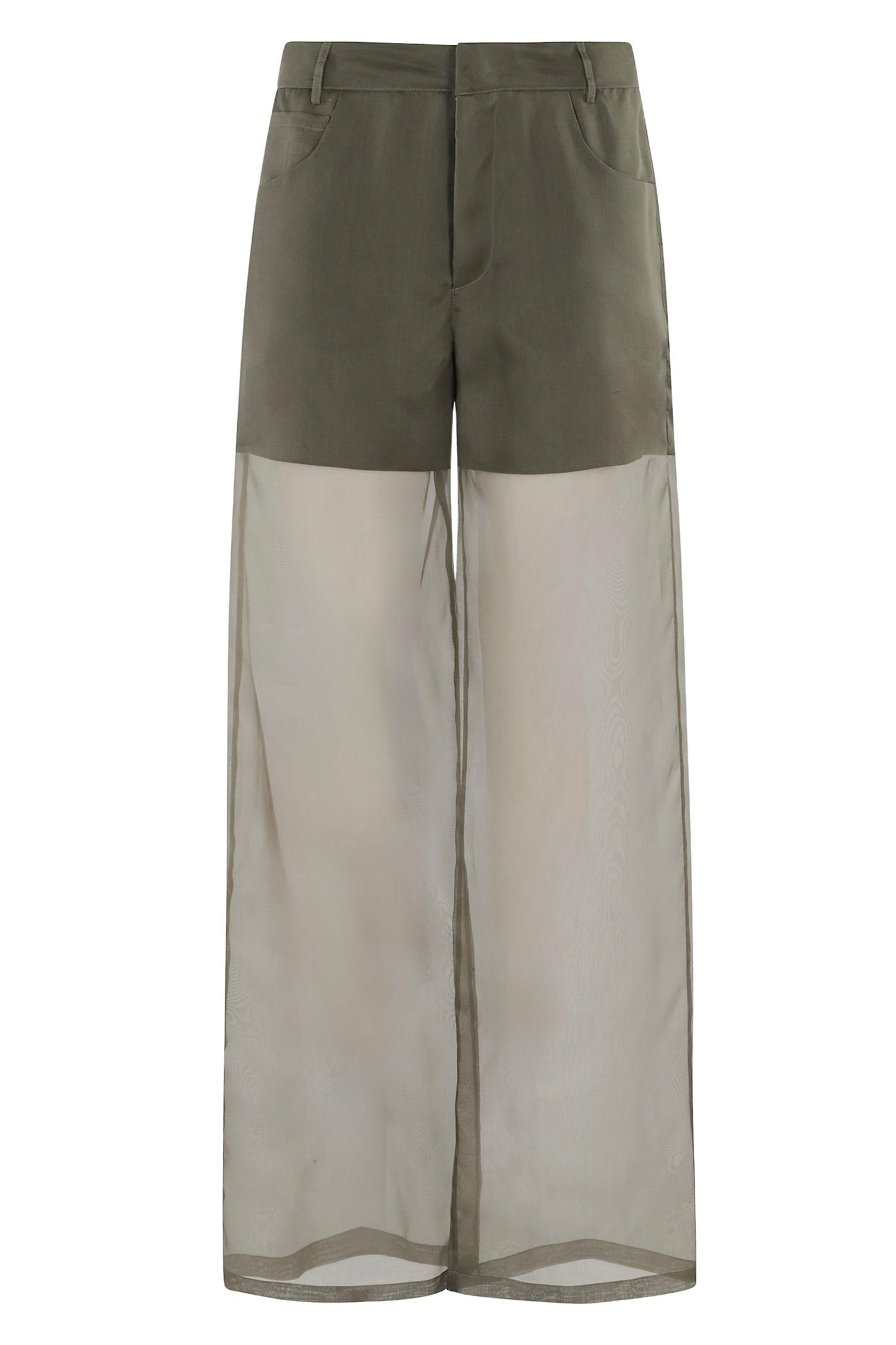 federica tosi pantalone 5 tasche in organza di seta