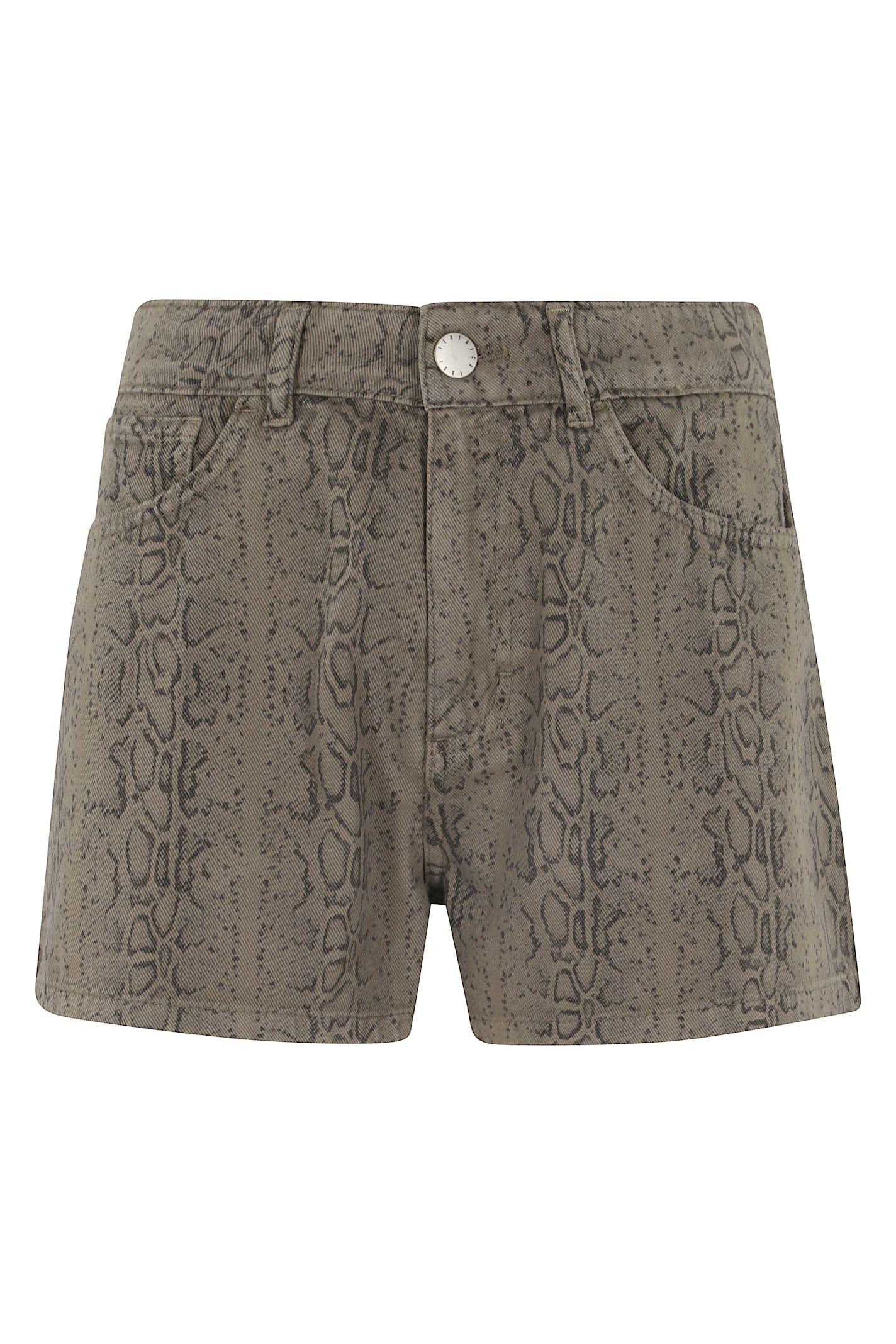 federica tosi short in denim pitonato