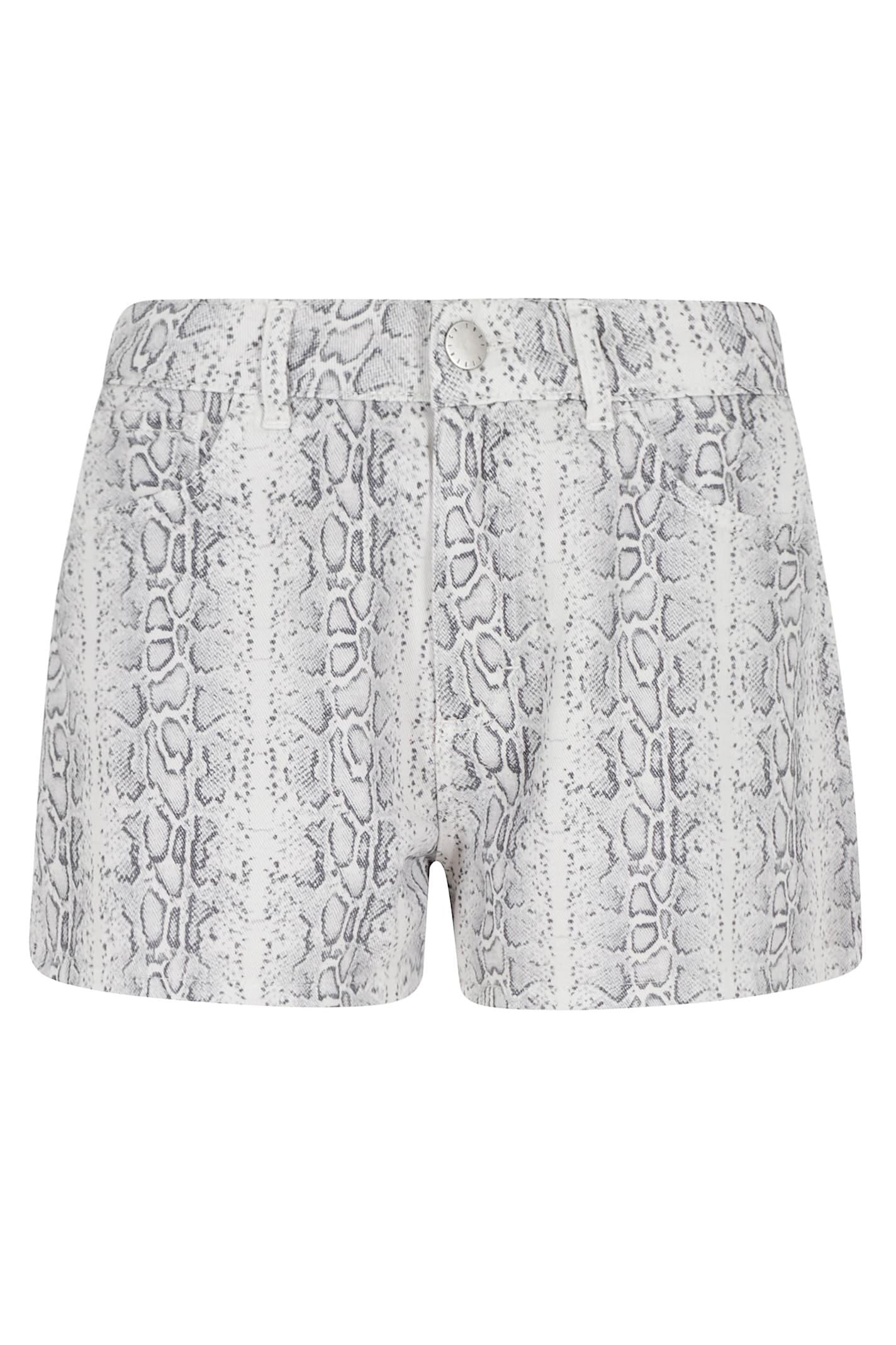 federica tosi short in denim pitonato