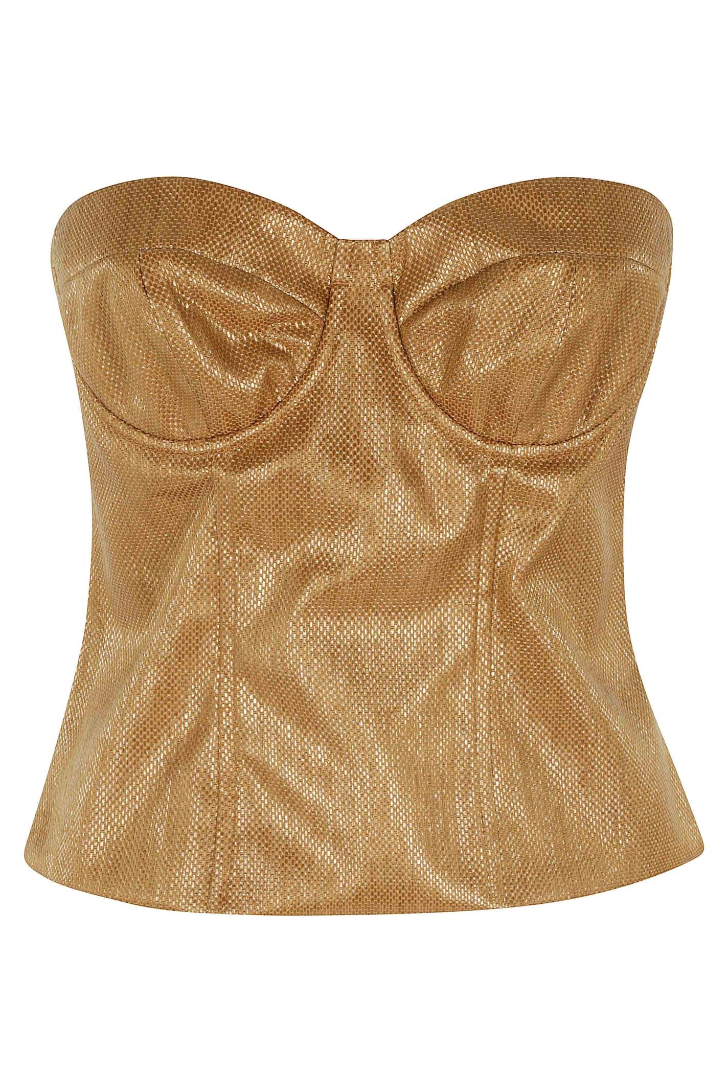federica tosi top bustier rafia