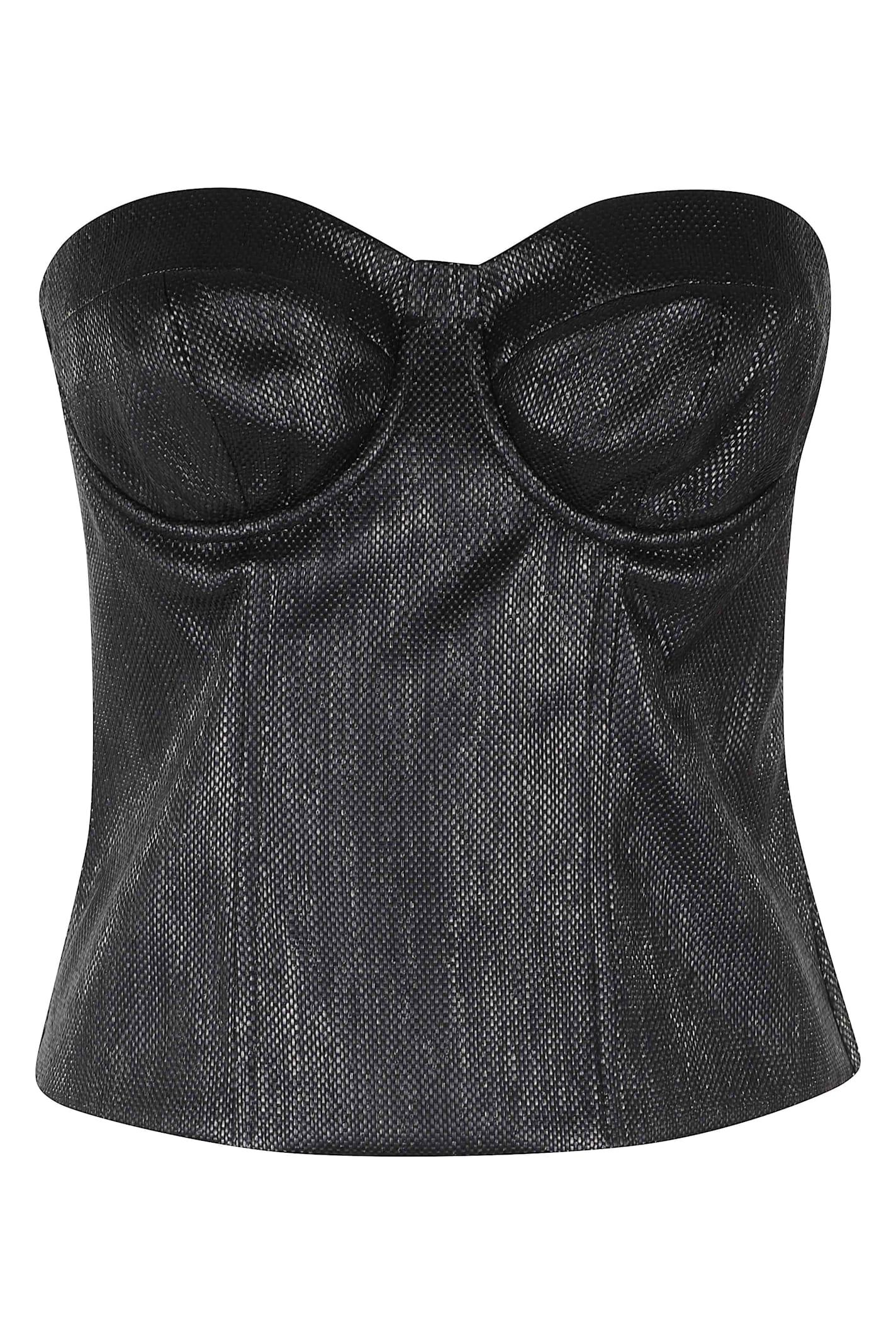 federica tosi top bustier rafia