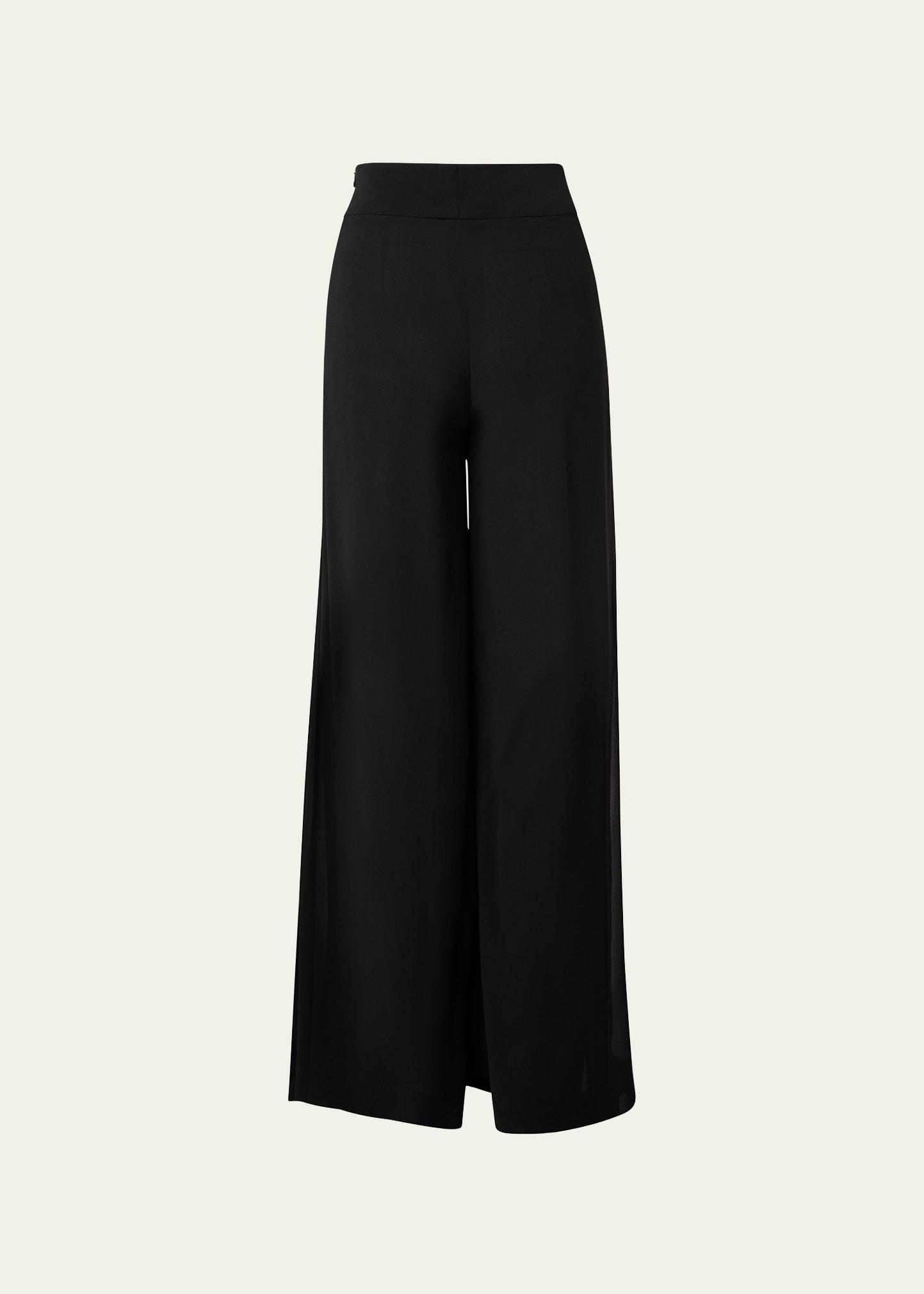 felia double layer wide-leg silk pants