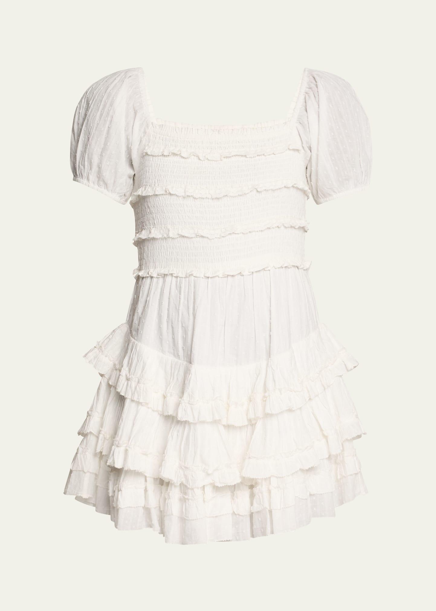 fellows cotton ruffle mini dress