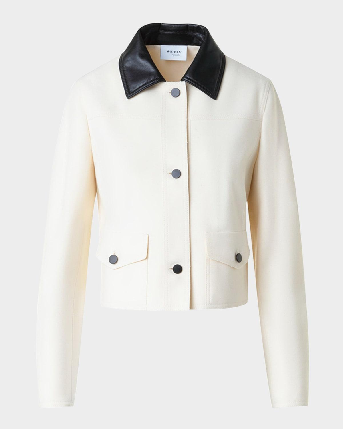 felted wool-blend short jacket