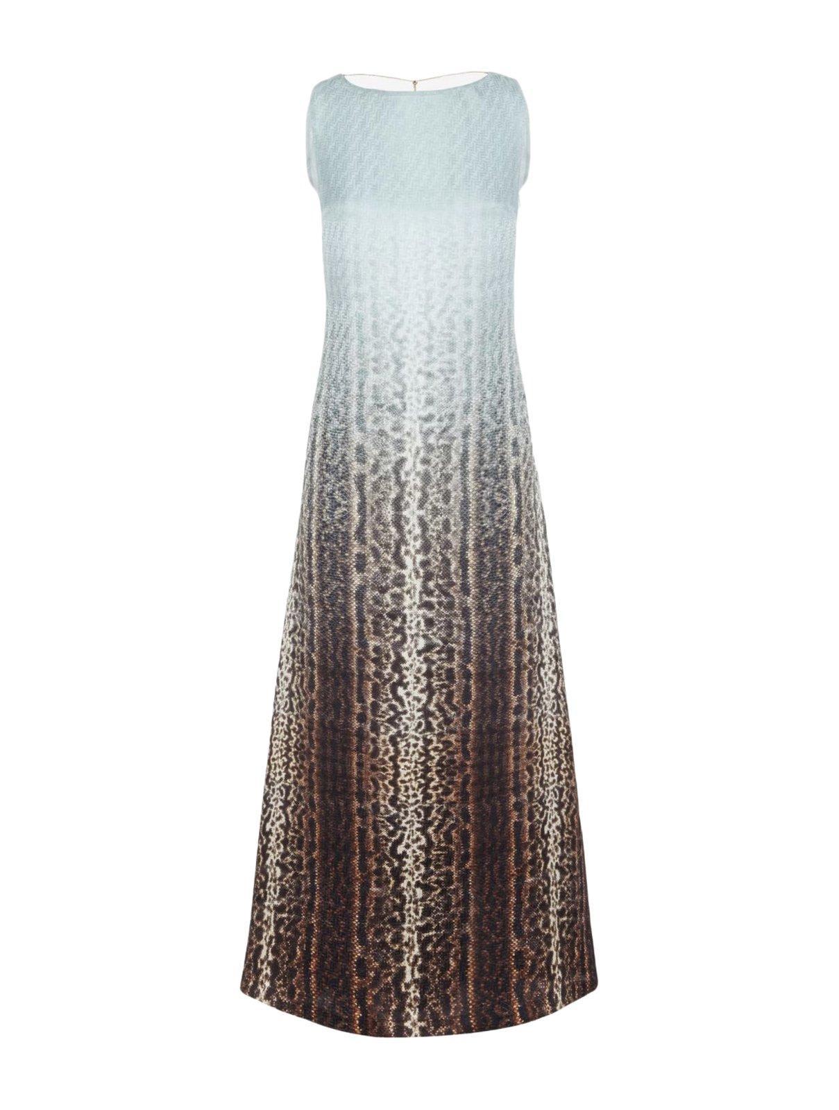 fendi animalier silk dress