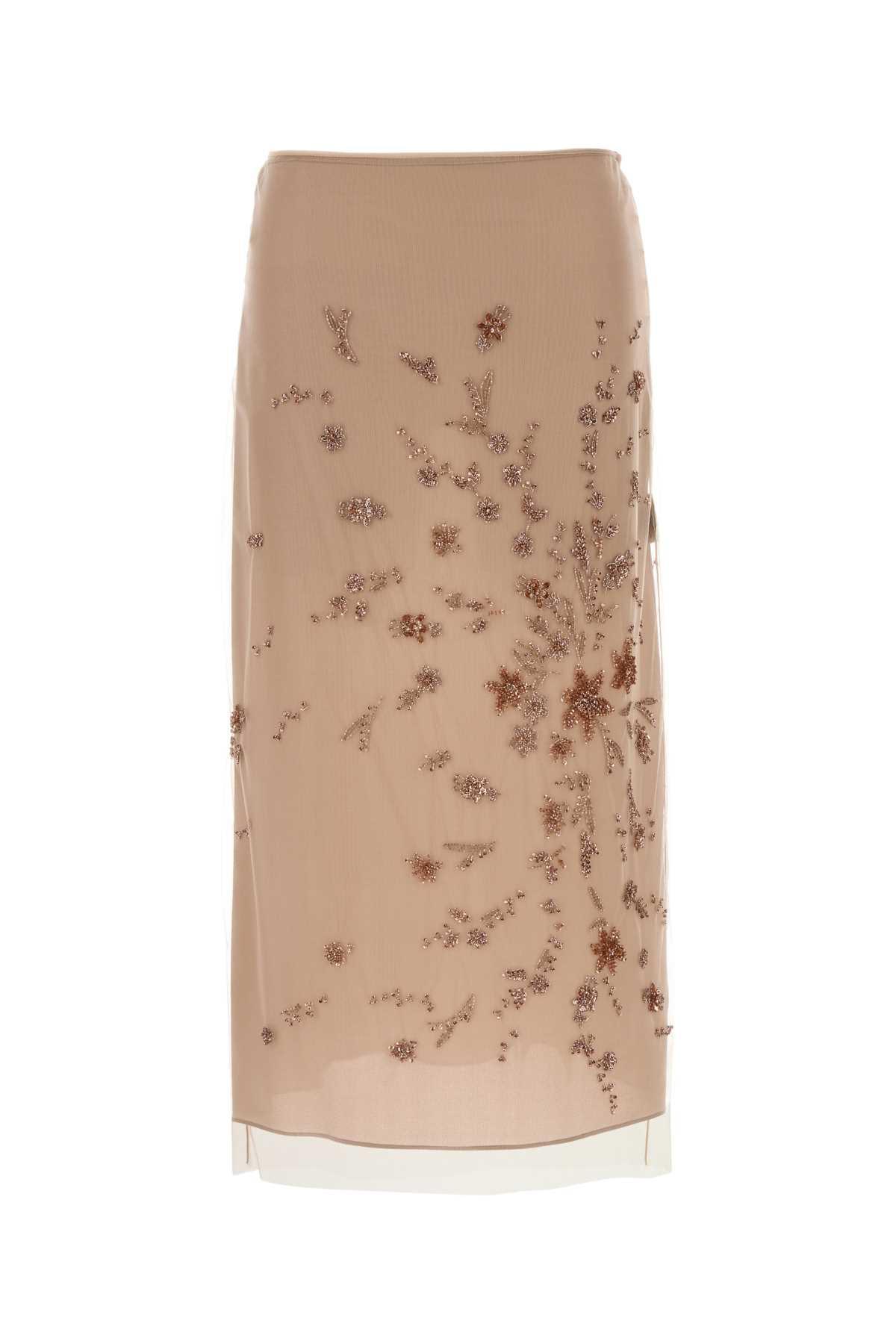 fendi antiqued pink tulle skirt