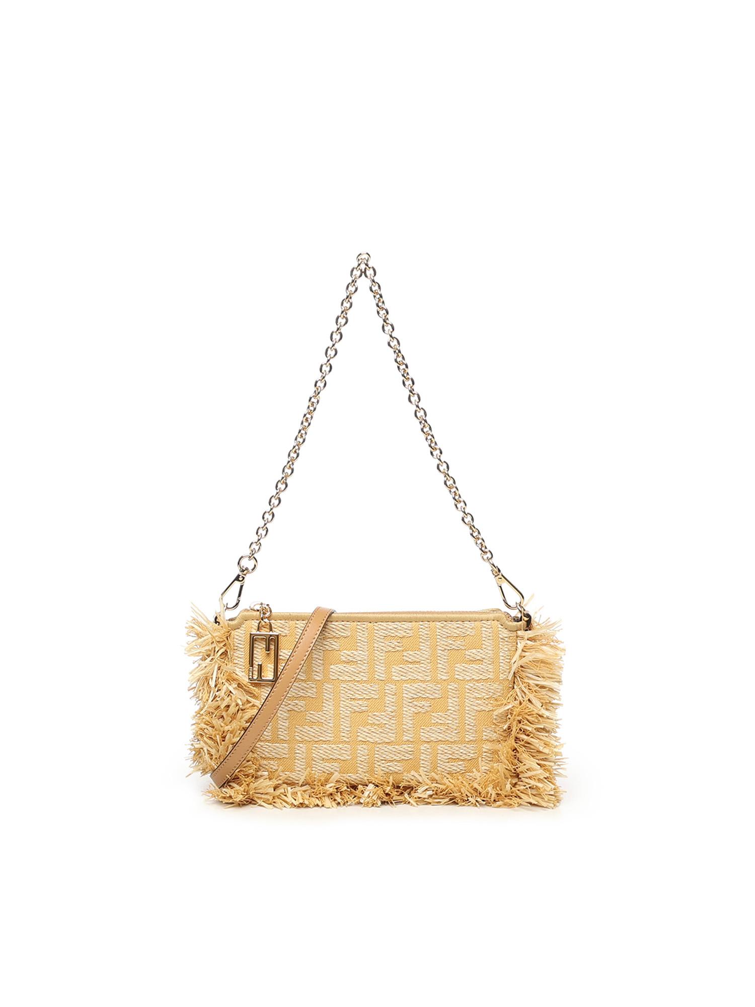 fendi bags beige cotton polyamide polyester - women