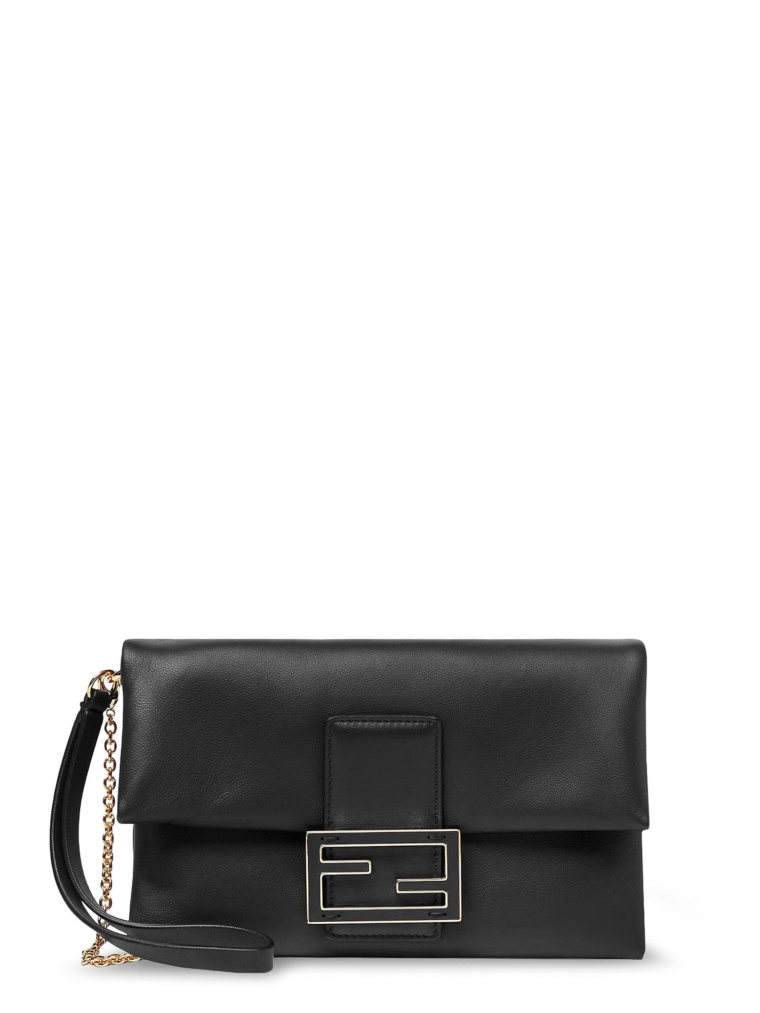 fendi bags nero oro soft pelle - women
