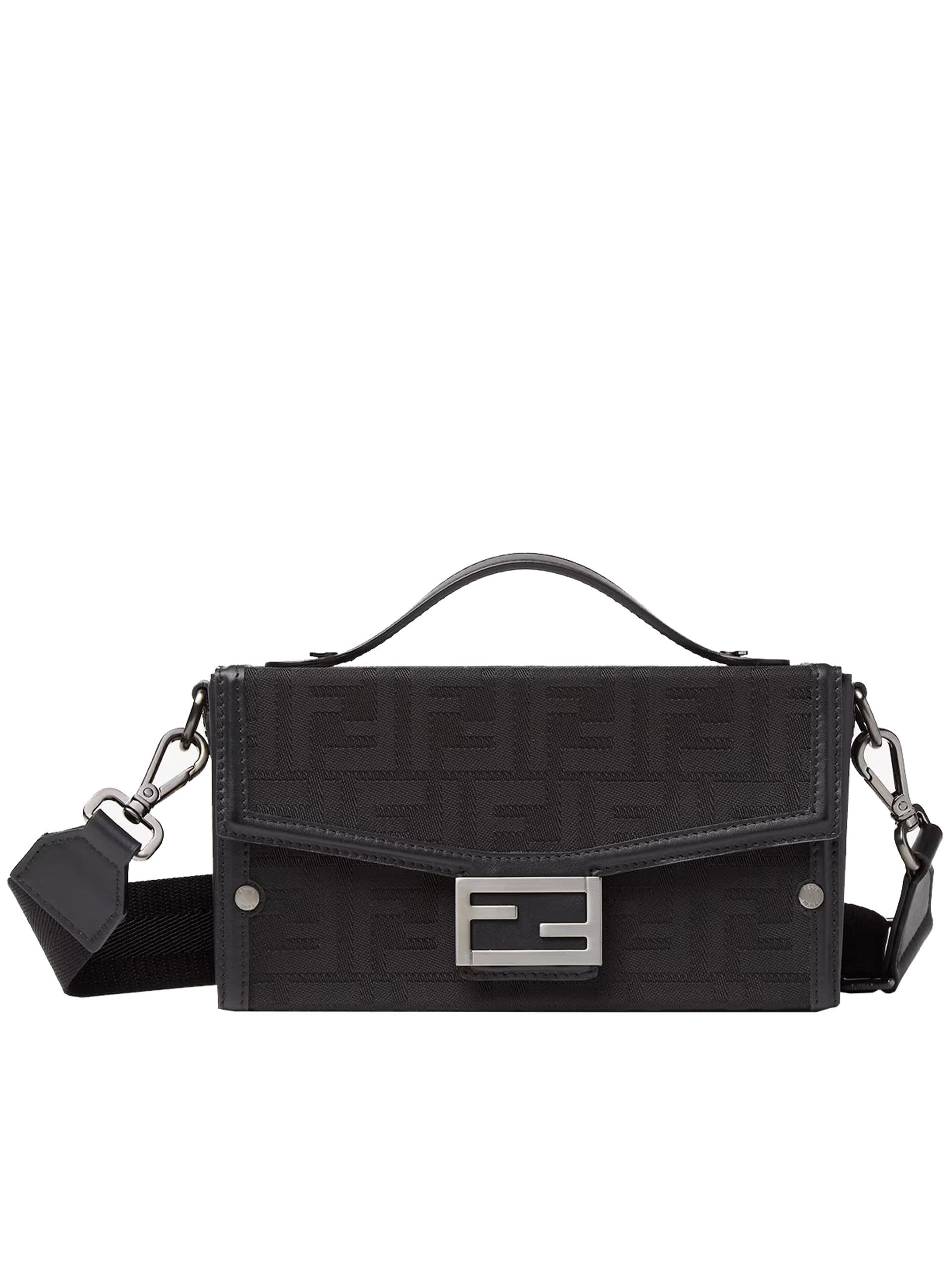 fendi baguette soft t nylon jacquard tr nr+rut. ubl. sat borsa - women