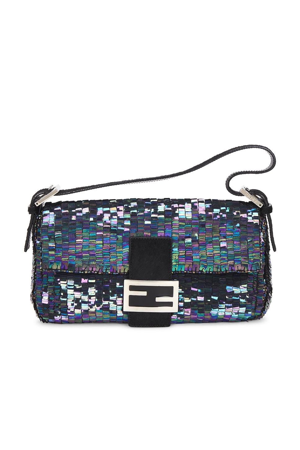 fendi beaded baguette shoulder bag