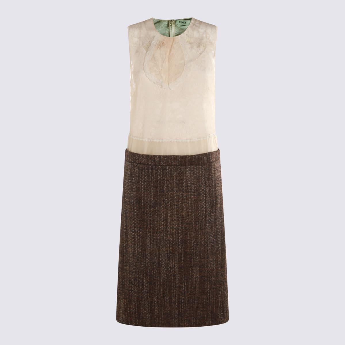 fendi beige cotton dress