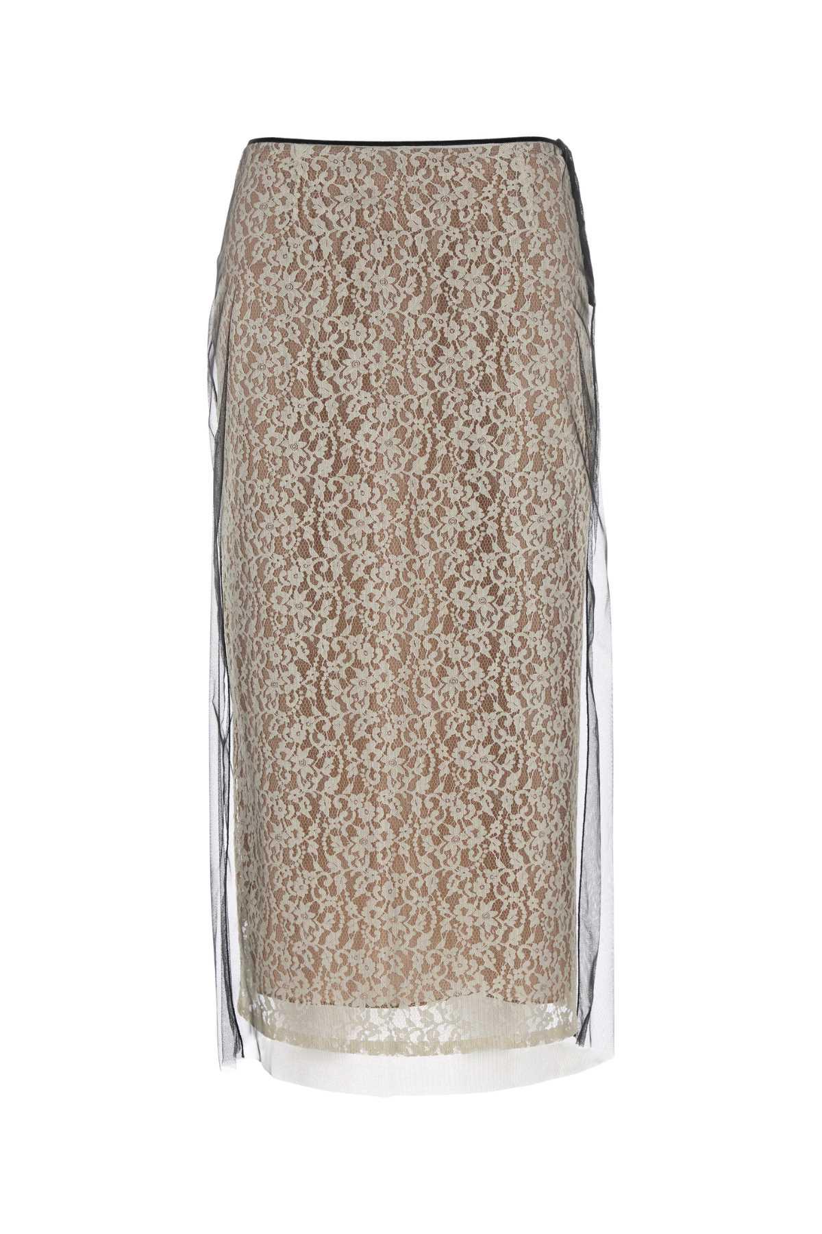 fendi black lace skirt