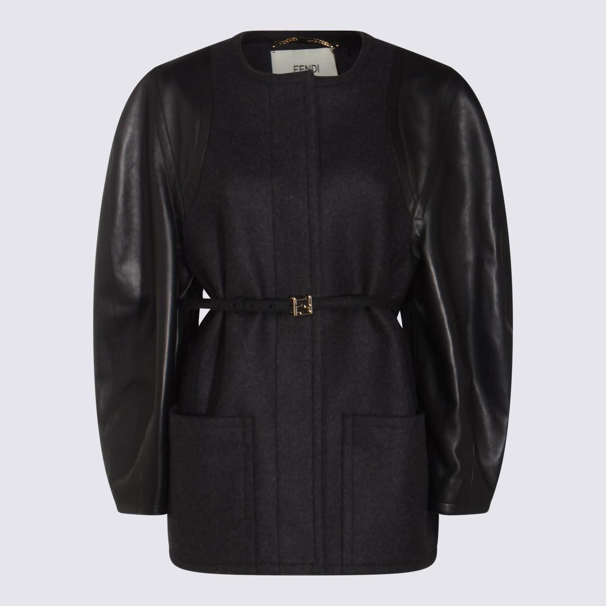 fendi black leather jacket