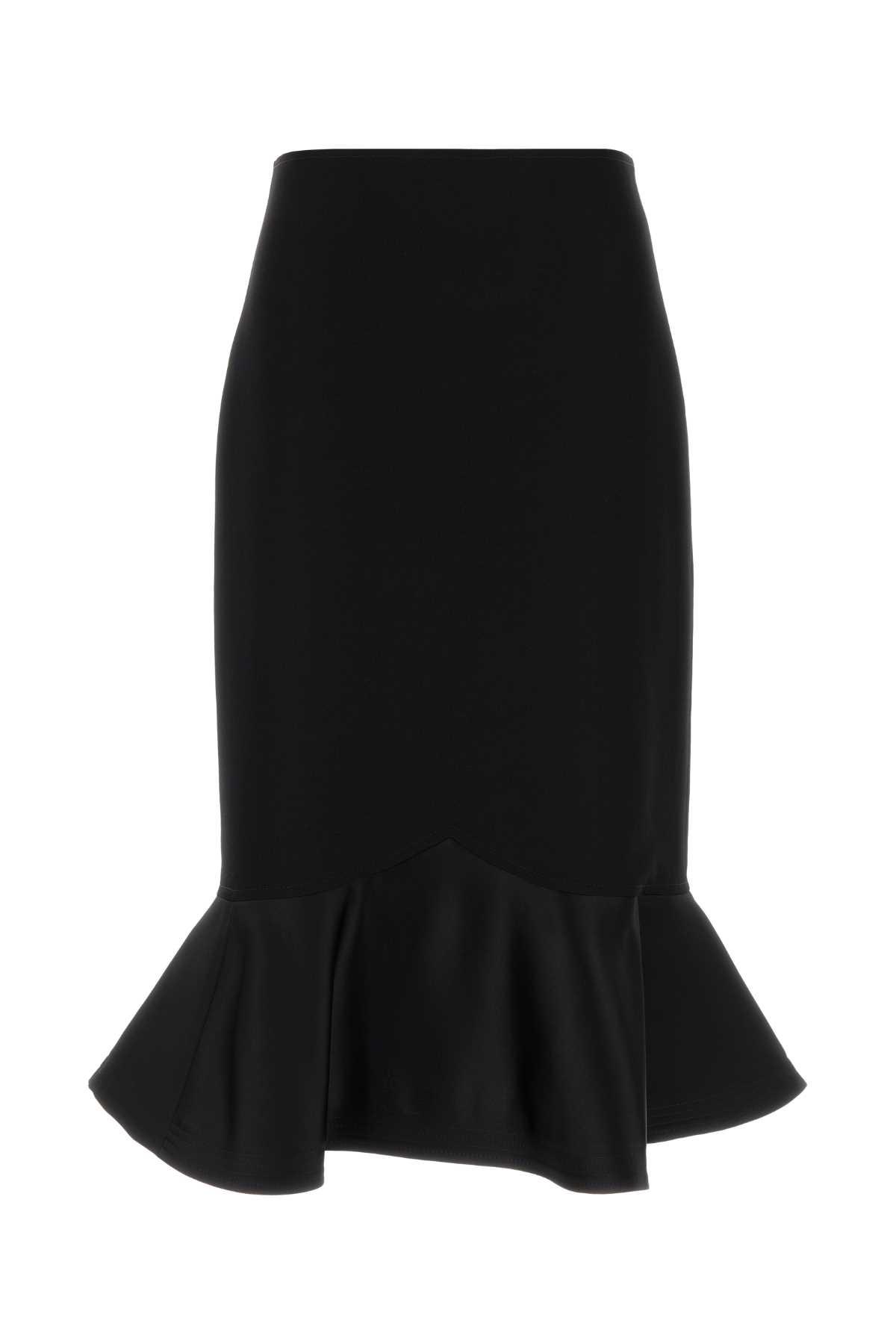 fendi black wool skirt