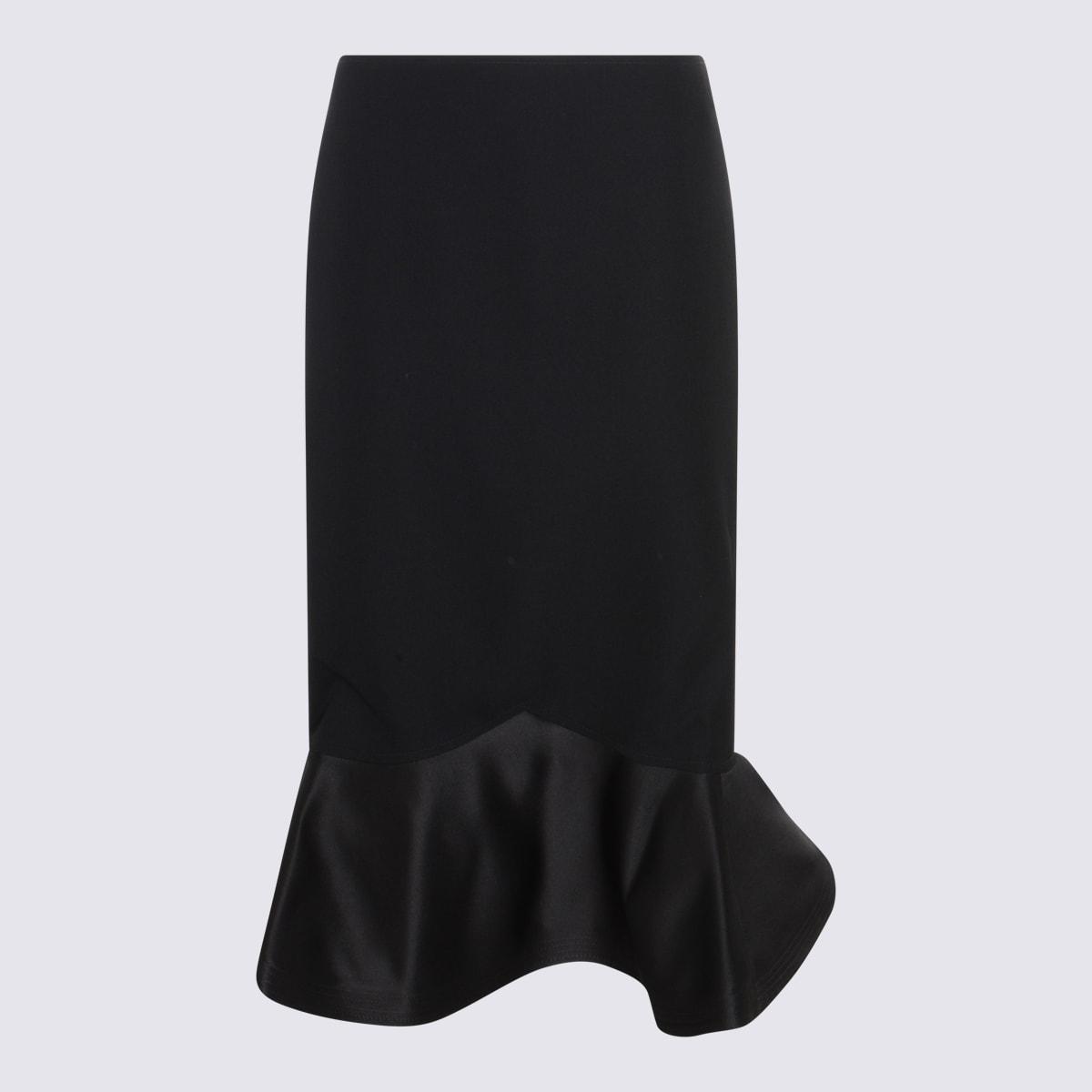 fendi black wool skirt