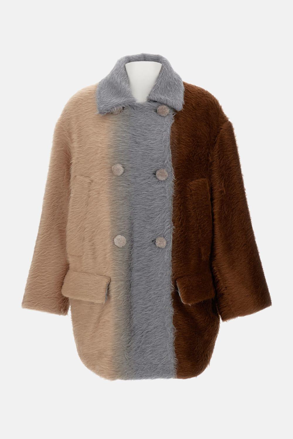 fendi blouson furry striped coat