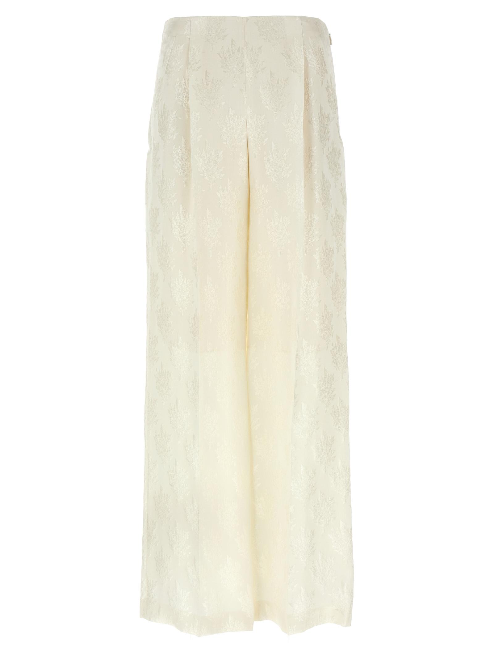 fendi bouquet pants white silk - women