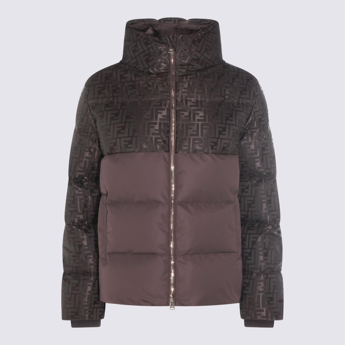 fendi brown cotton down jacket