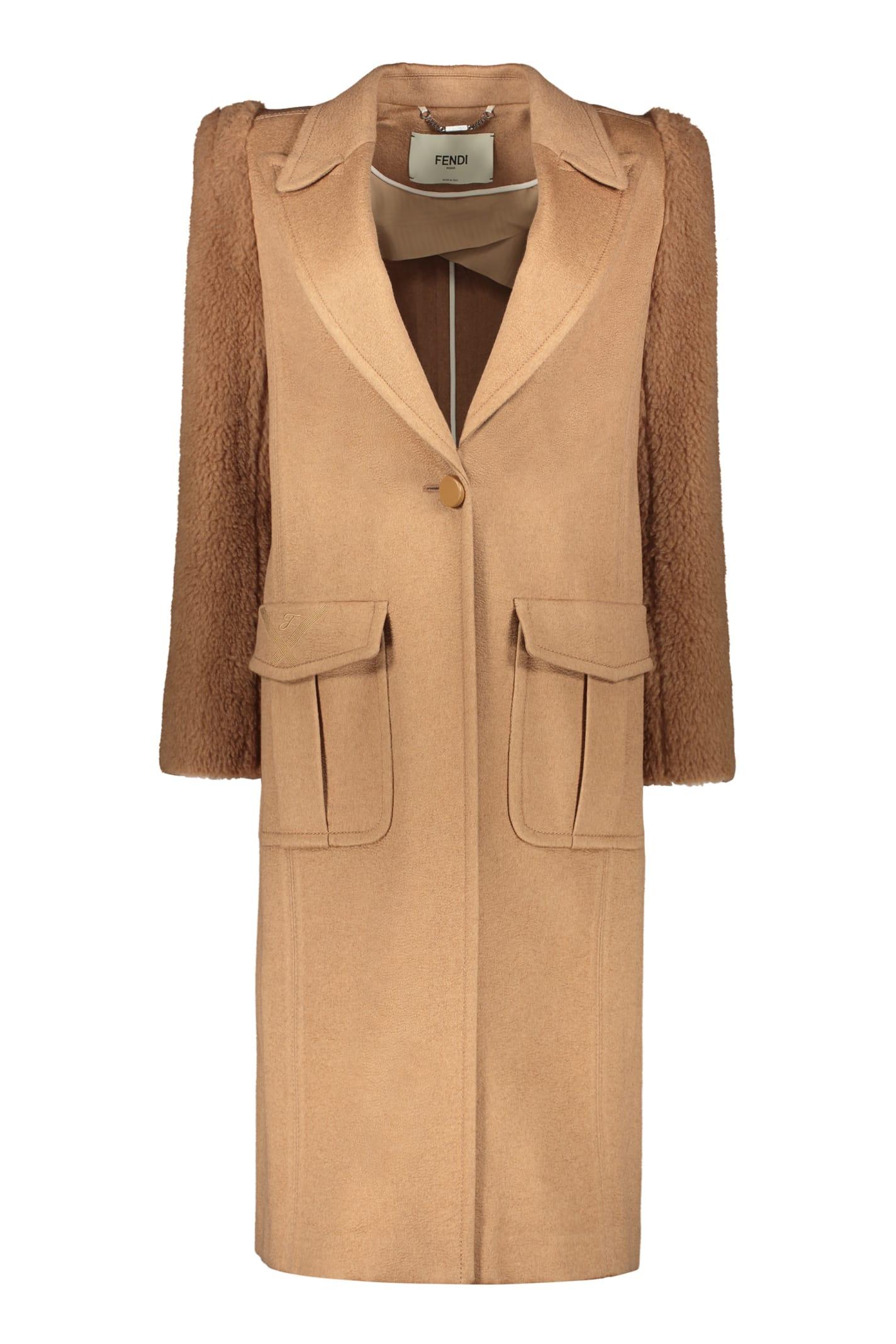 fendi camelwool coat