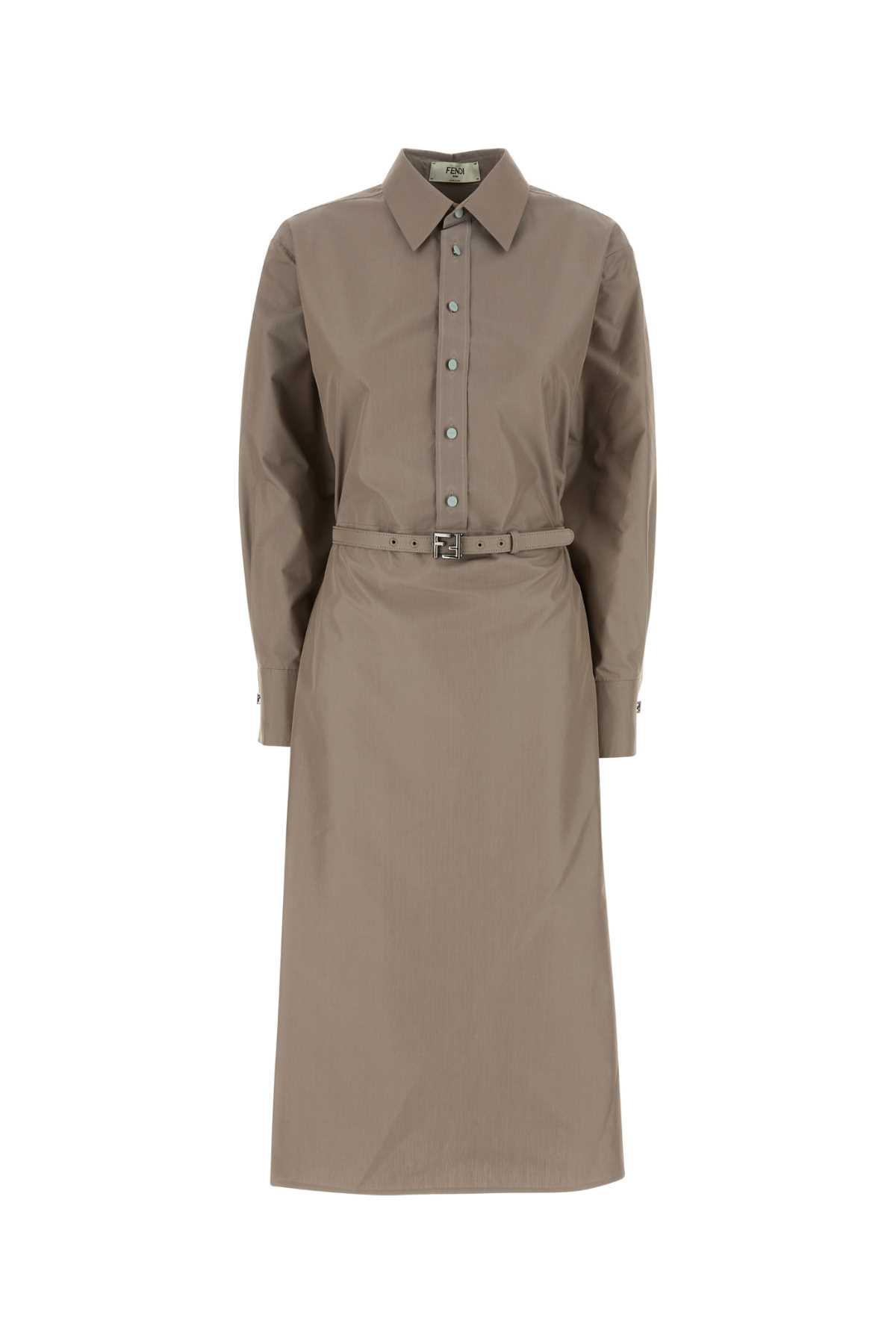 fendi cappuccino poplin shirt dress