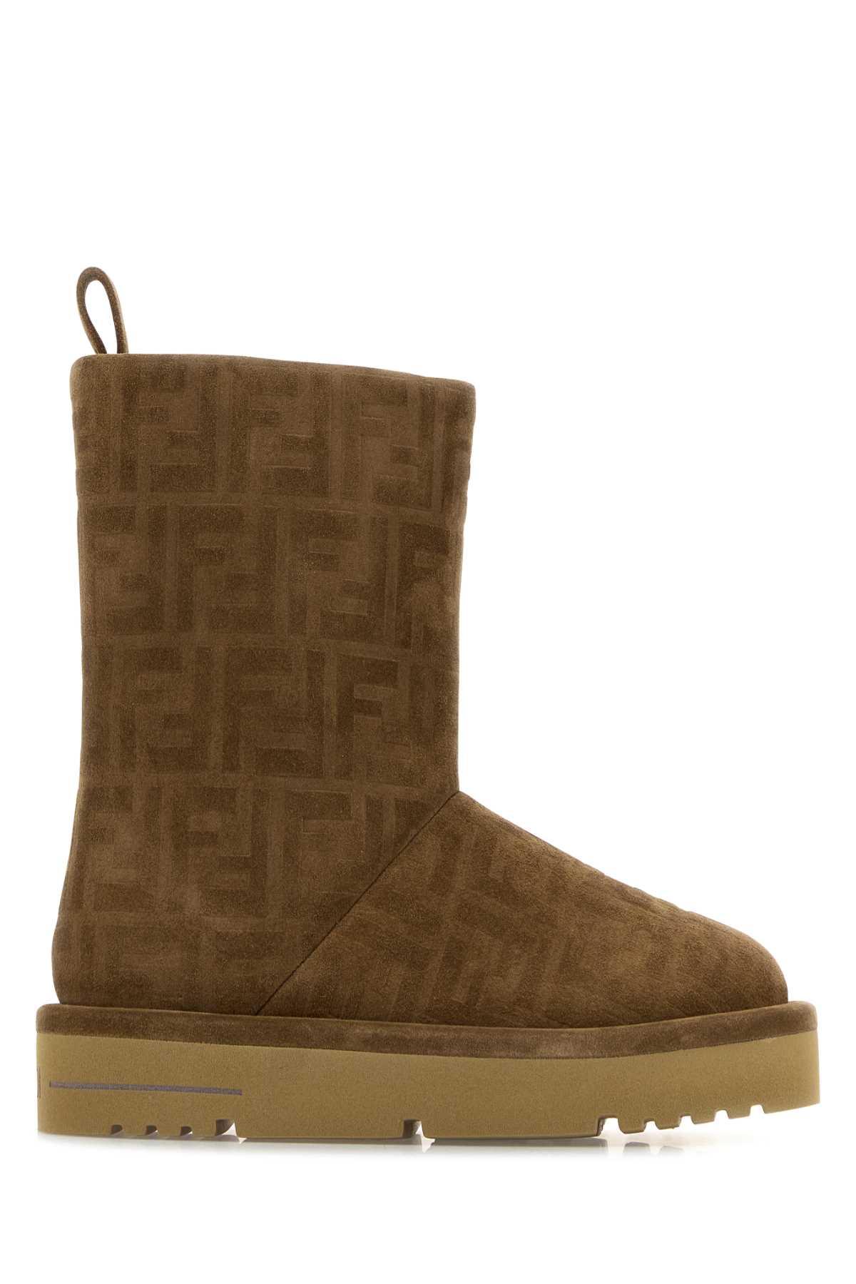 fendi caramel suede apres chic ankle boots