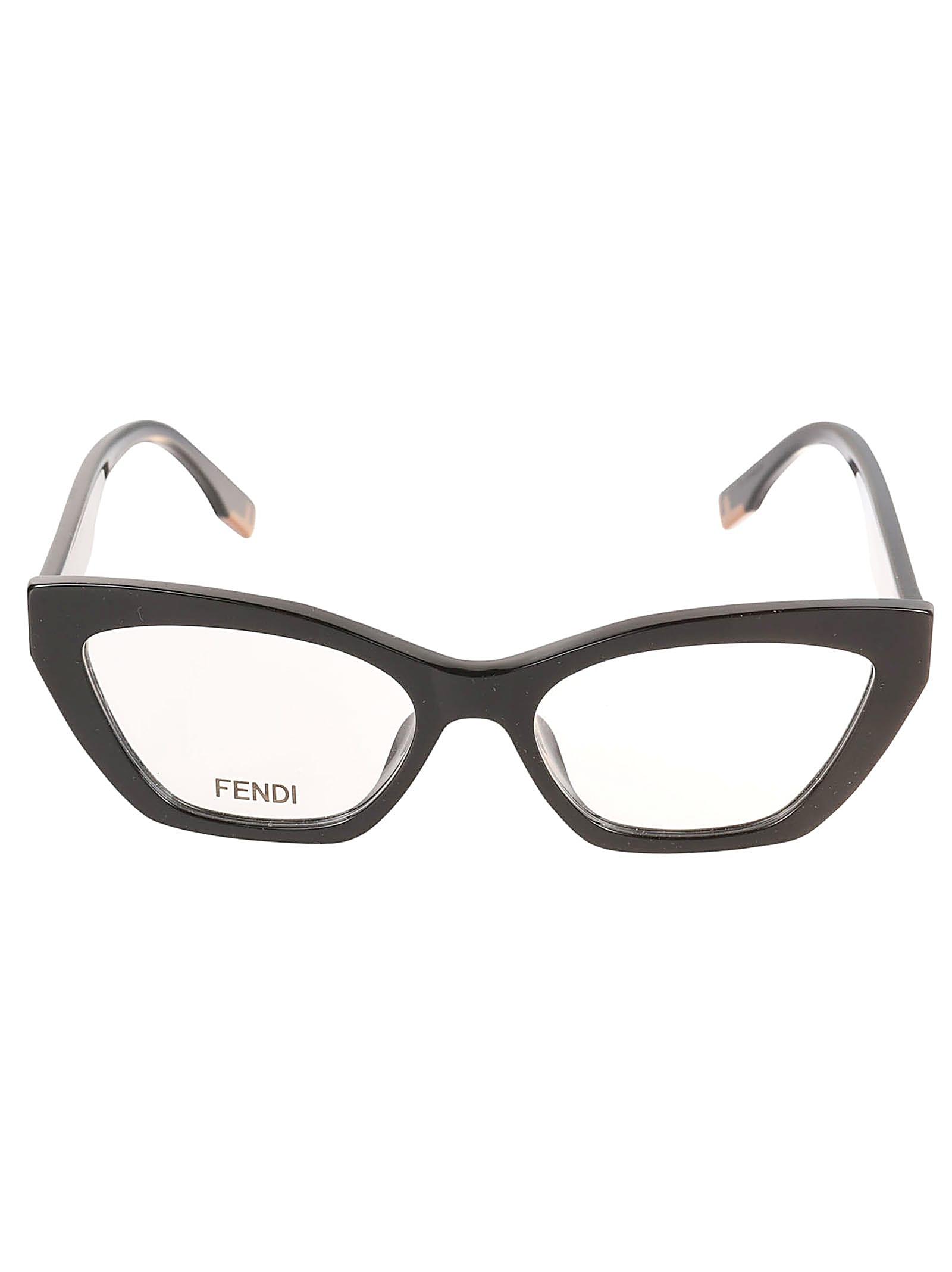 fendi cat-eye logo sided glasses