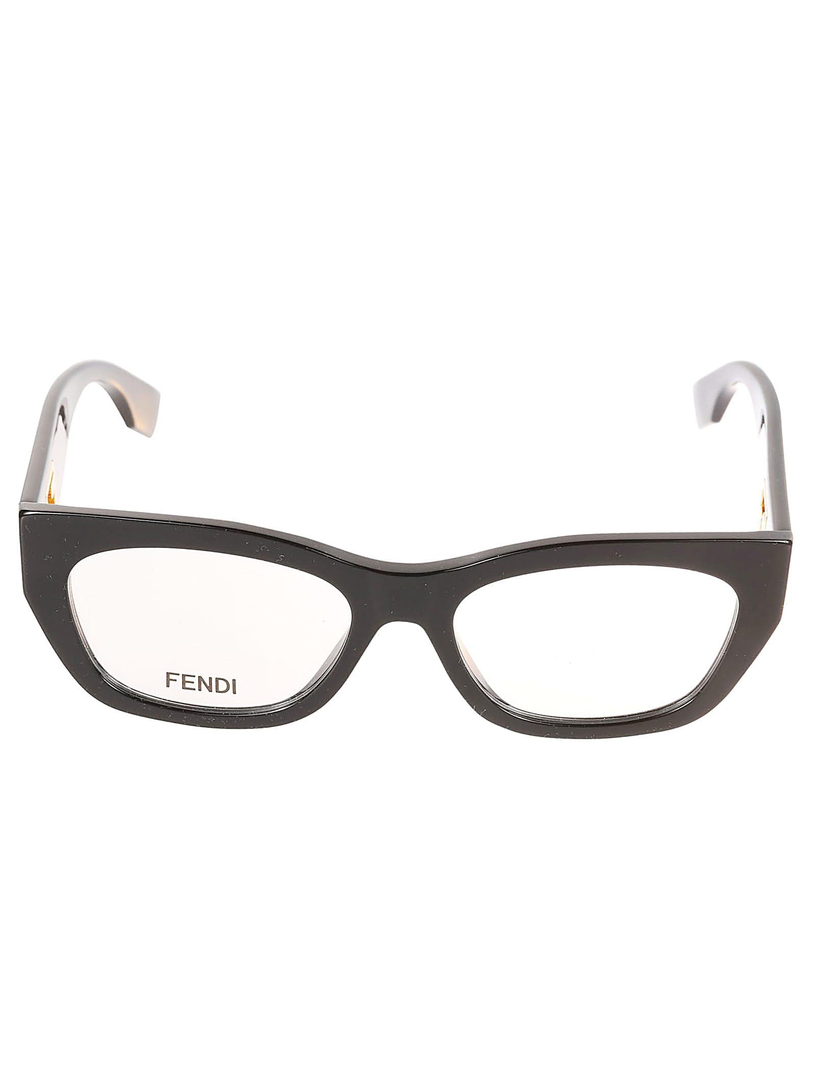 fendi cat-eye metallic logo sided glasses