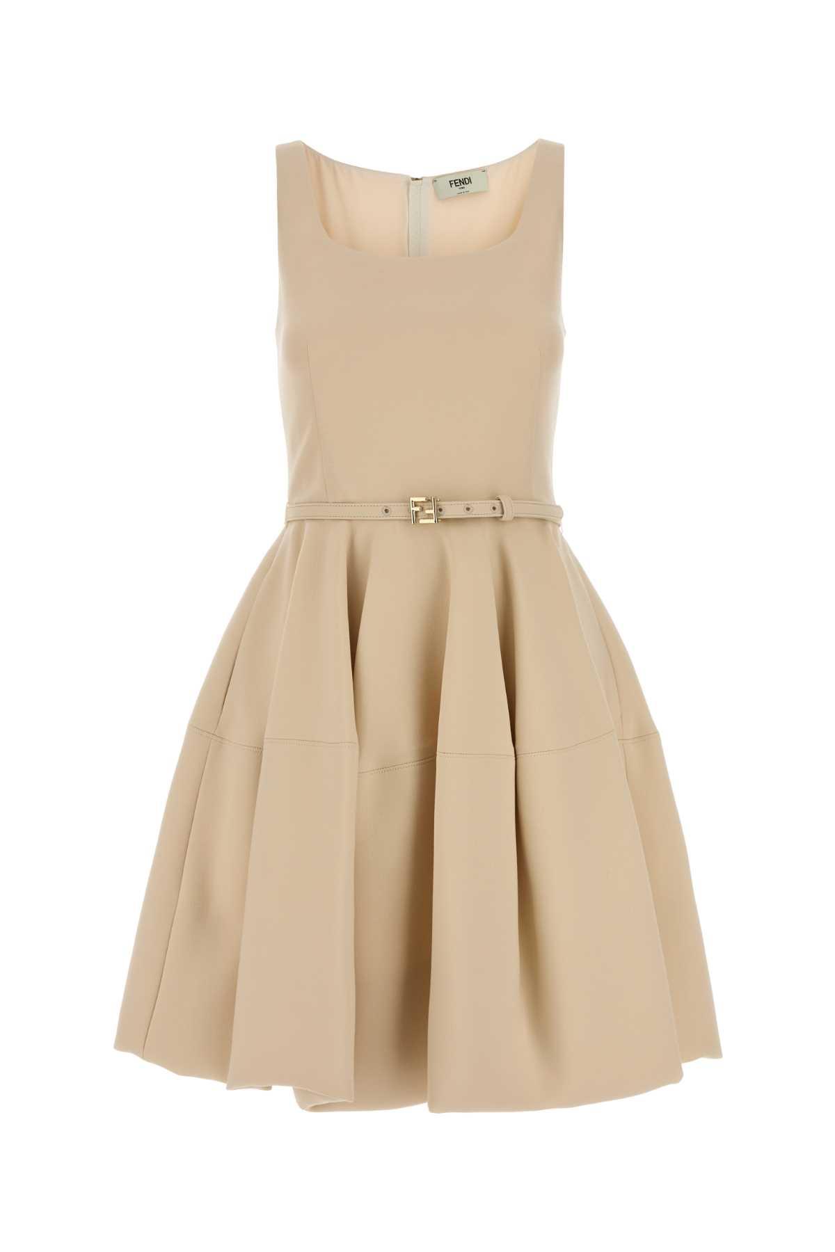 fendi cream wool blend dress