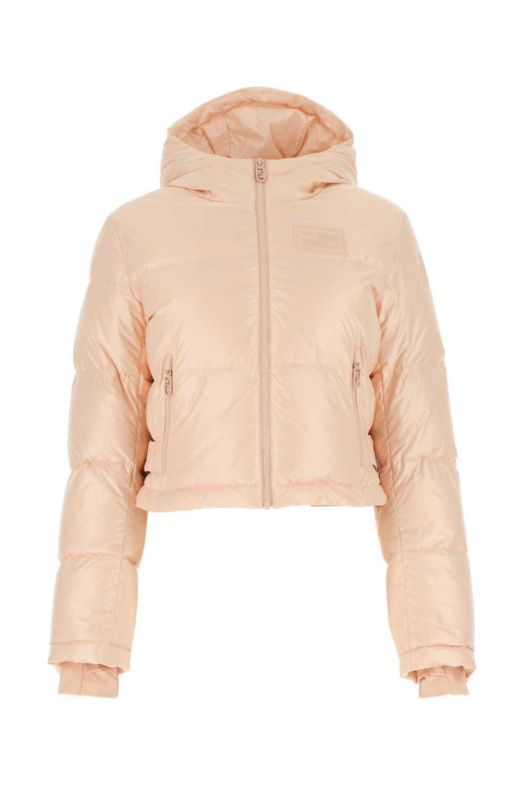 fendi cropped zip-up padded jacket