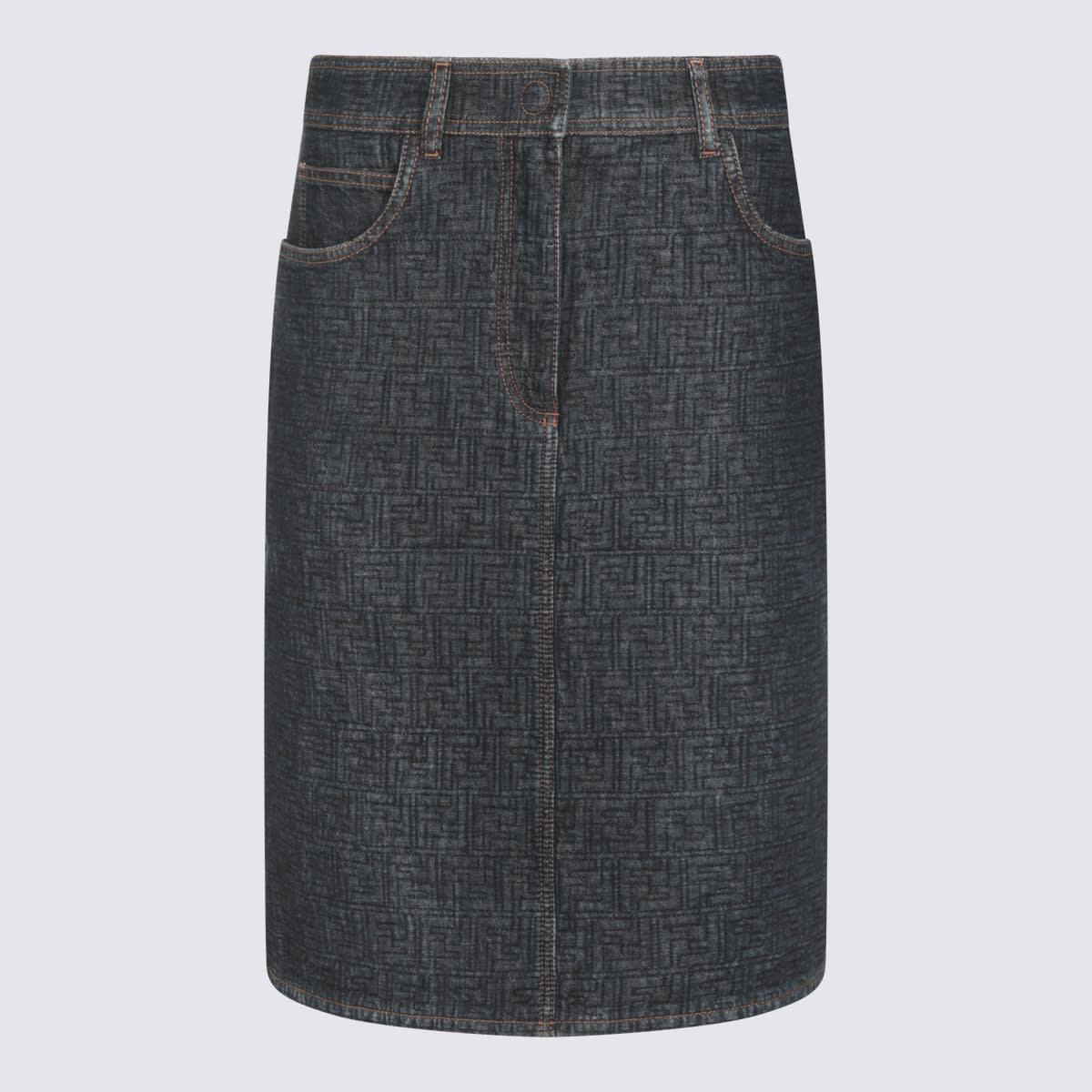 fendi dark blue cotton skirt