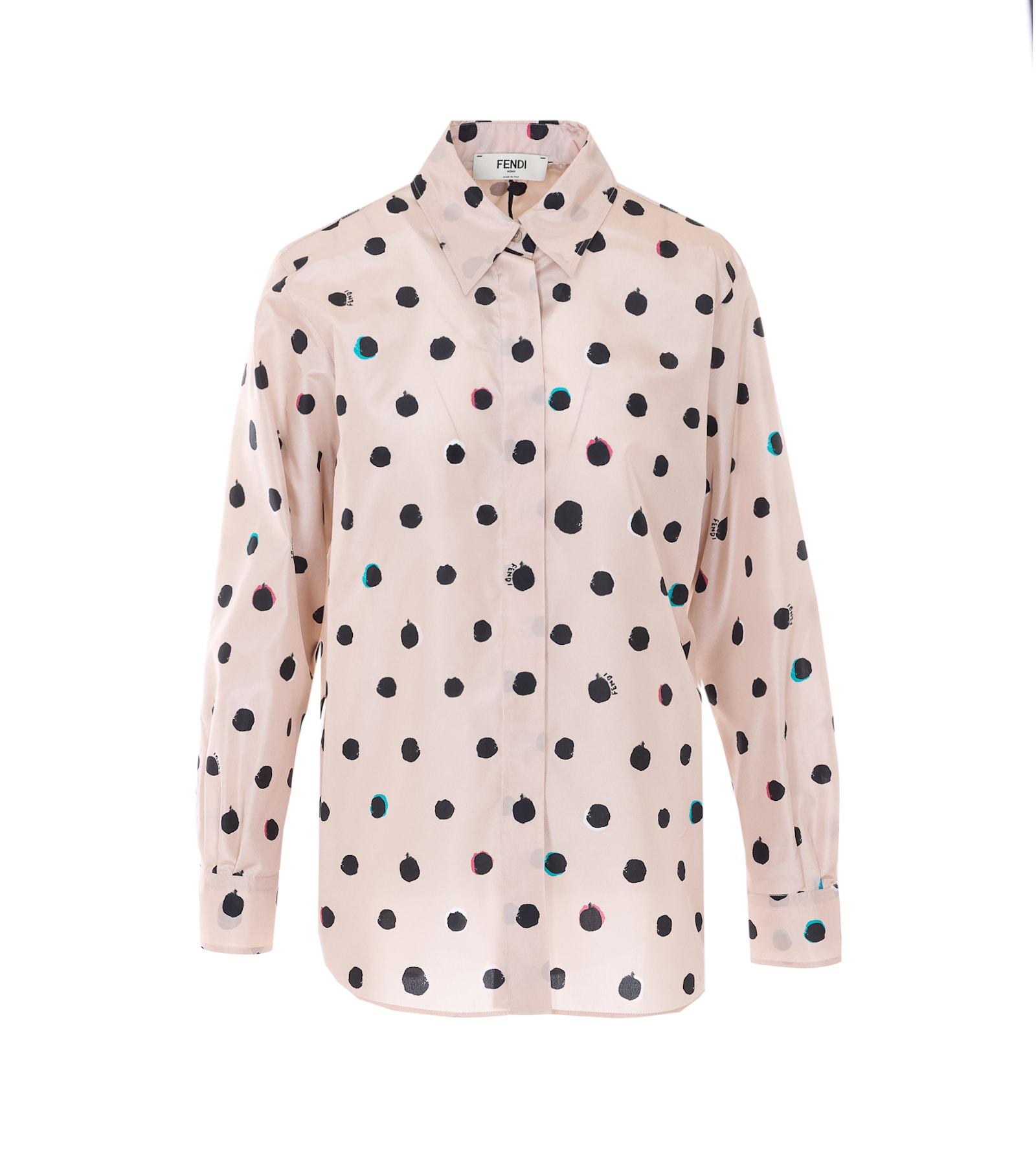 fendi dots print shirt