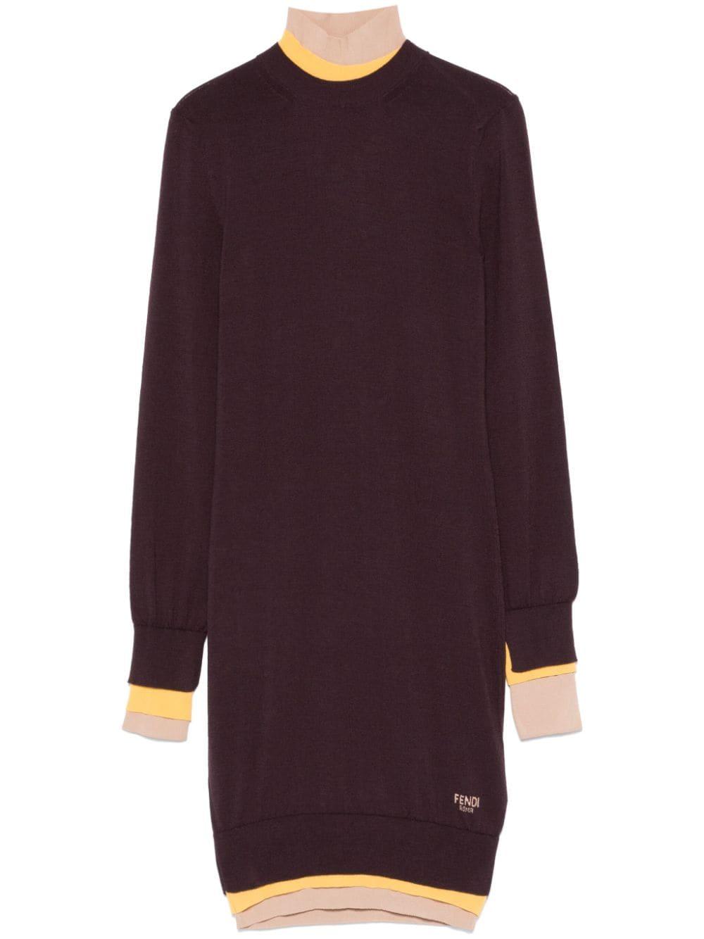 fendi dresses purple wool - women