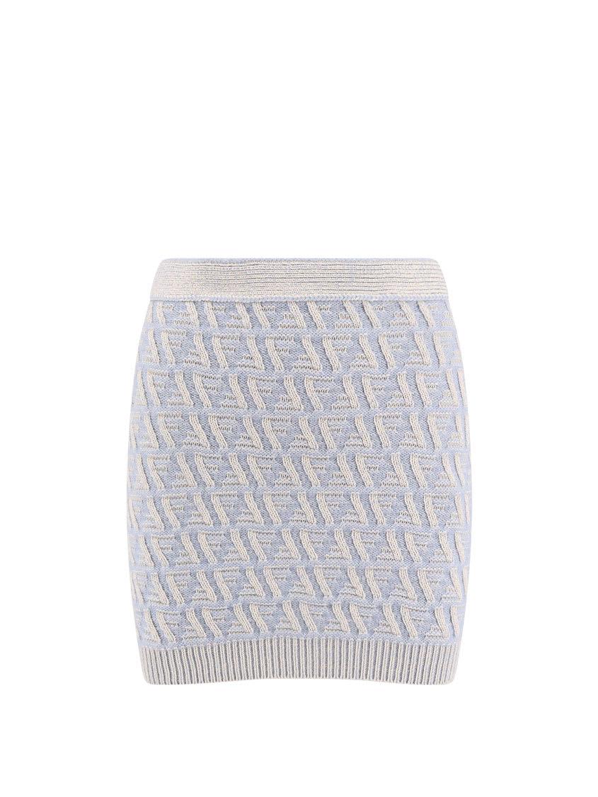 fendi embroidered silk blend mini skirt