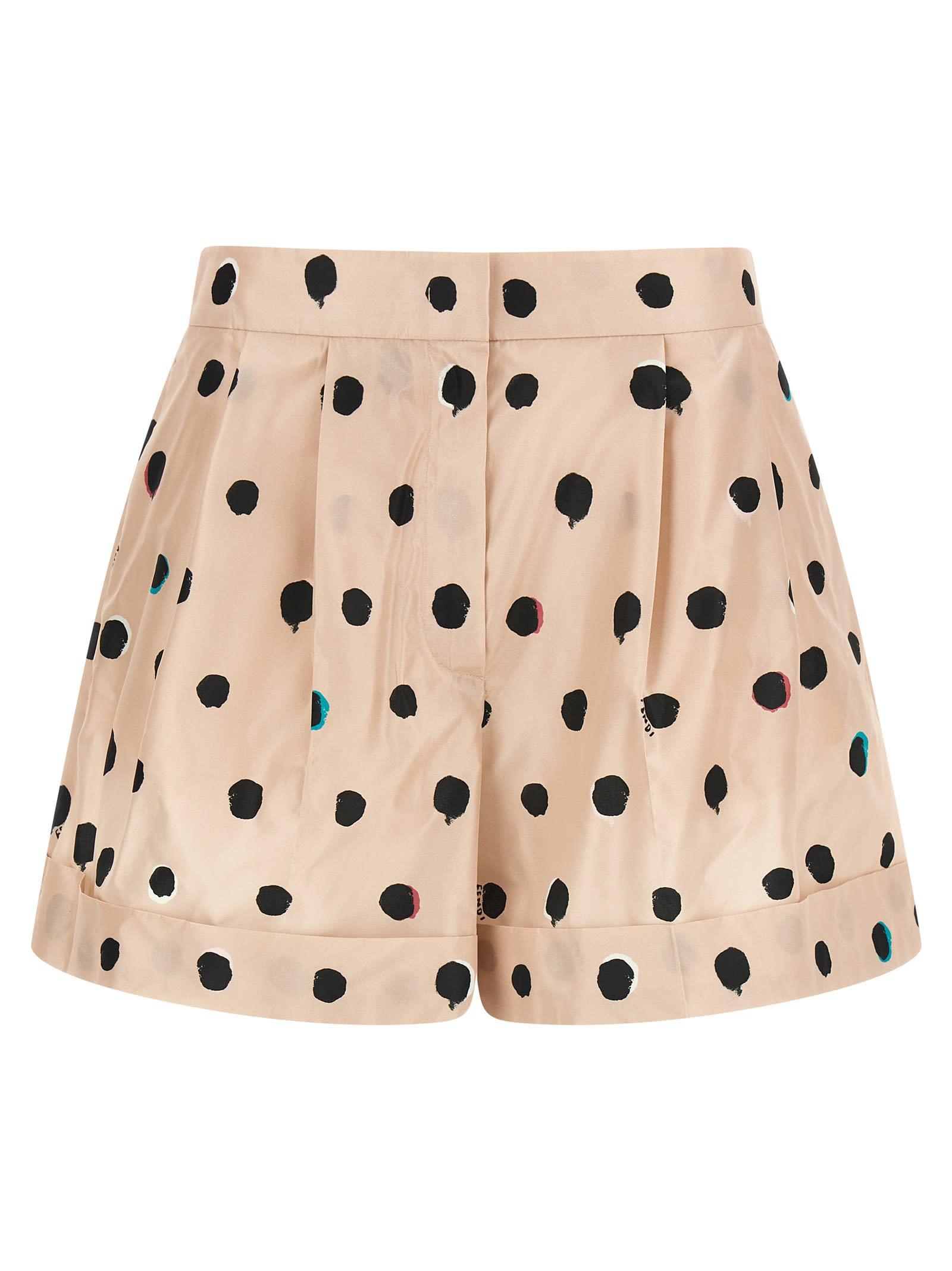fendi falena dots shorts