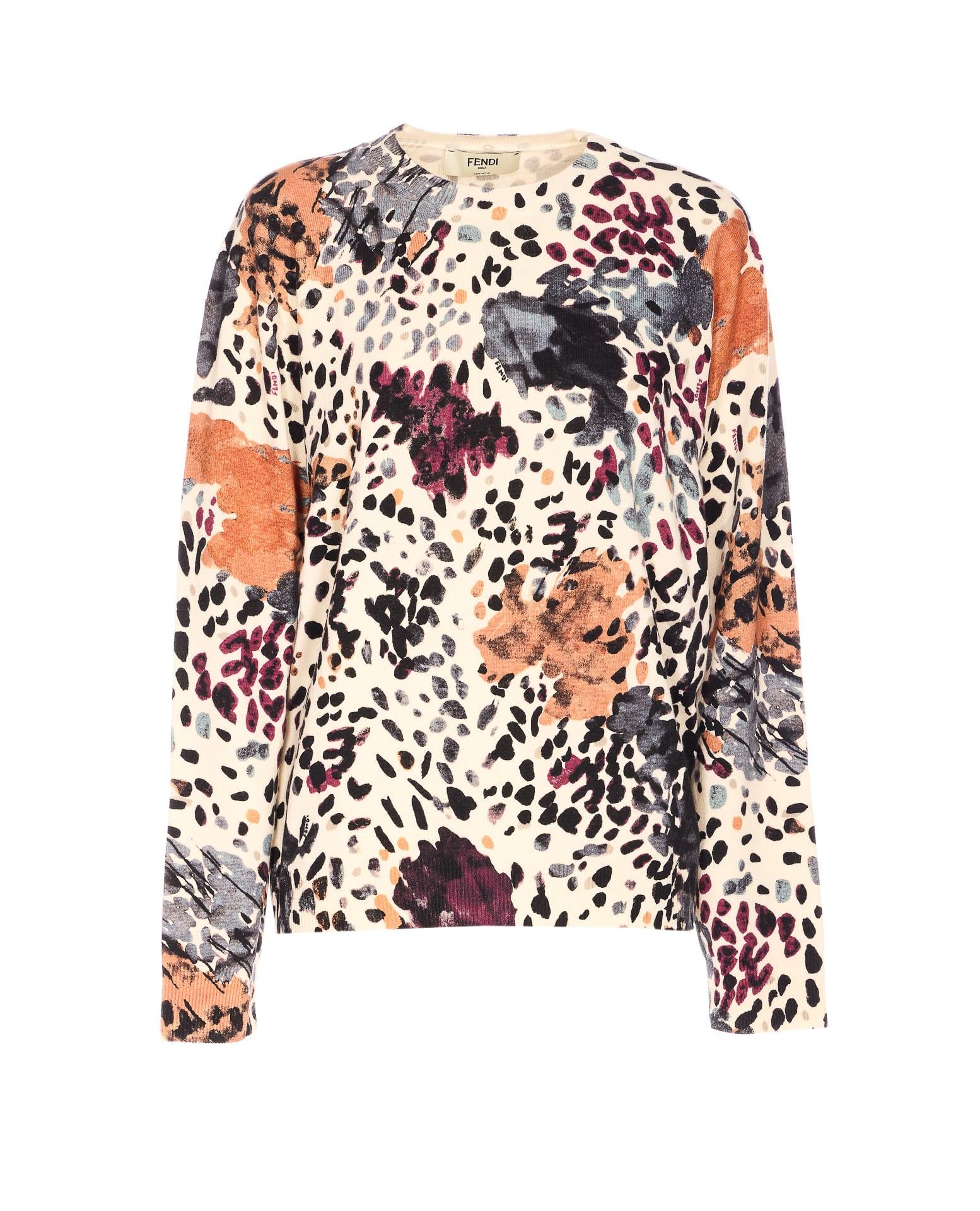 fendi falena motif sweater
