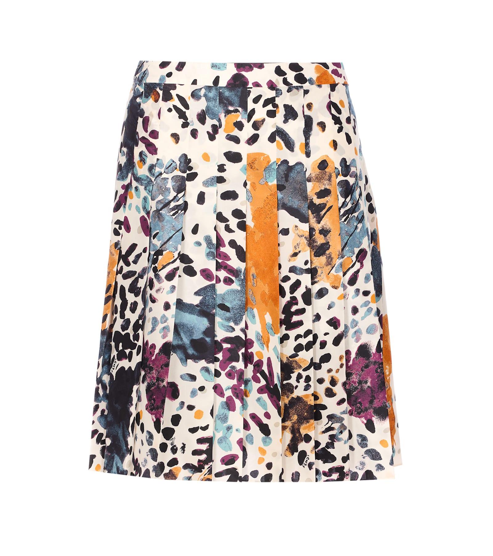 fendi falena print skirt