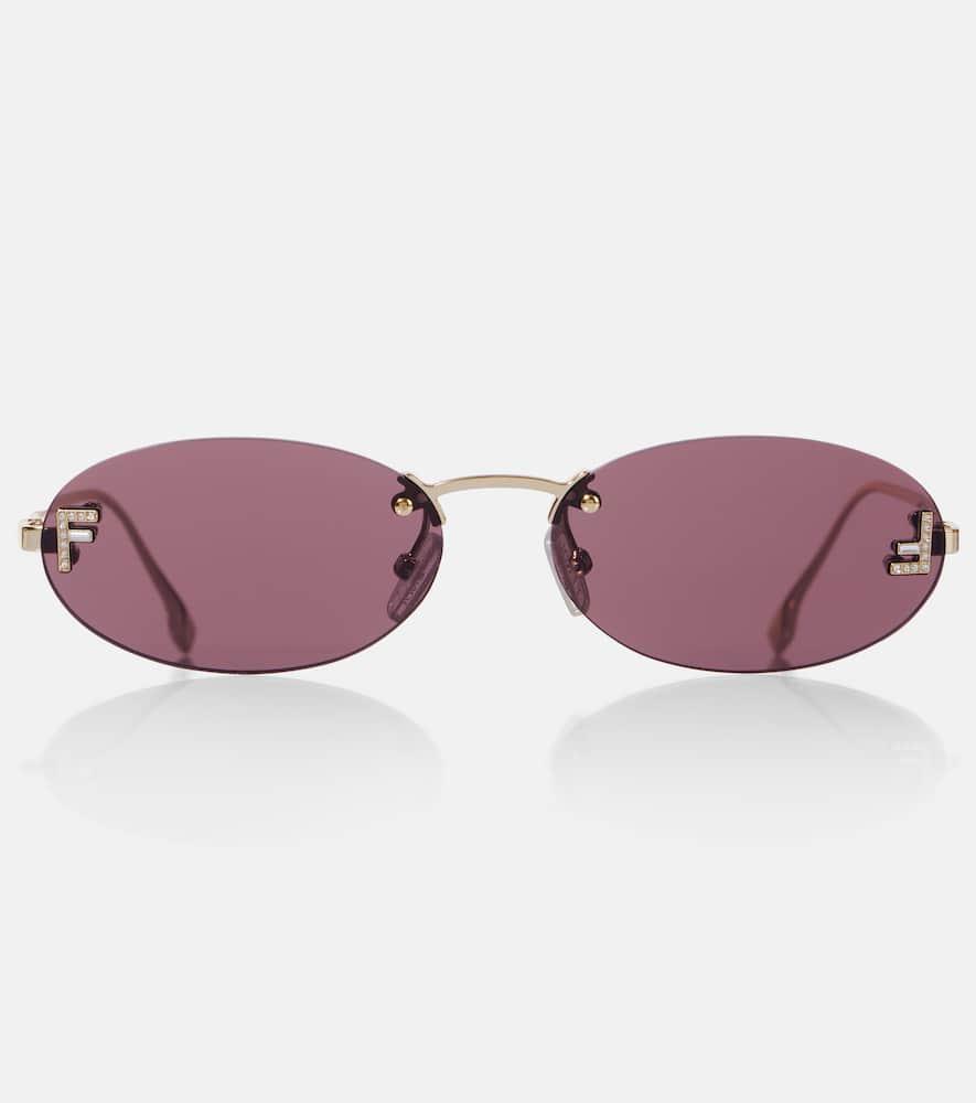 fendi fendi first crystal oval sunglasses